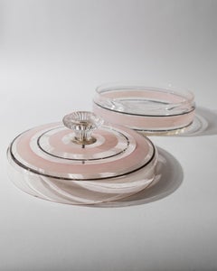 Vintage Glass Bonboniere, Lidded Candy Glass Jar, 1960s