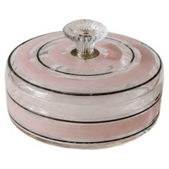 Vintage Glass Bonboniere, Lidded Candy Glass Jar, 1960s