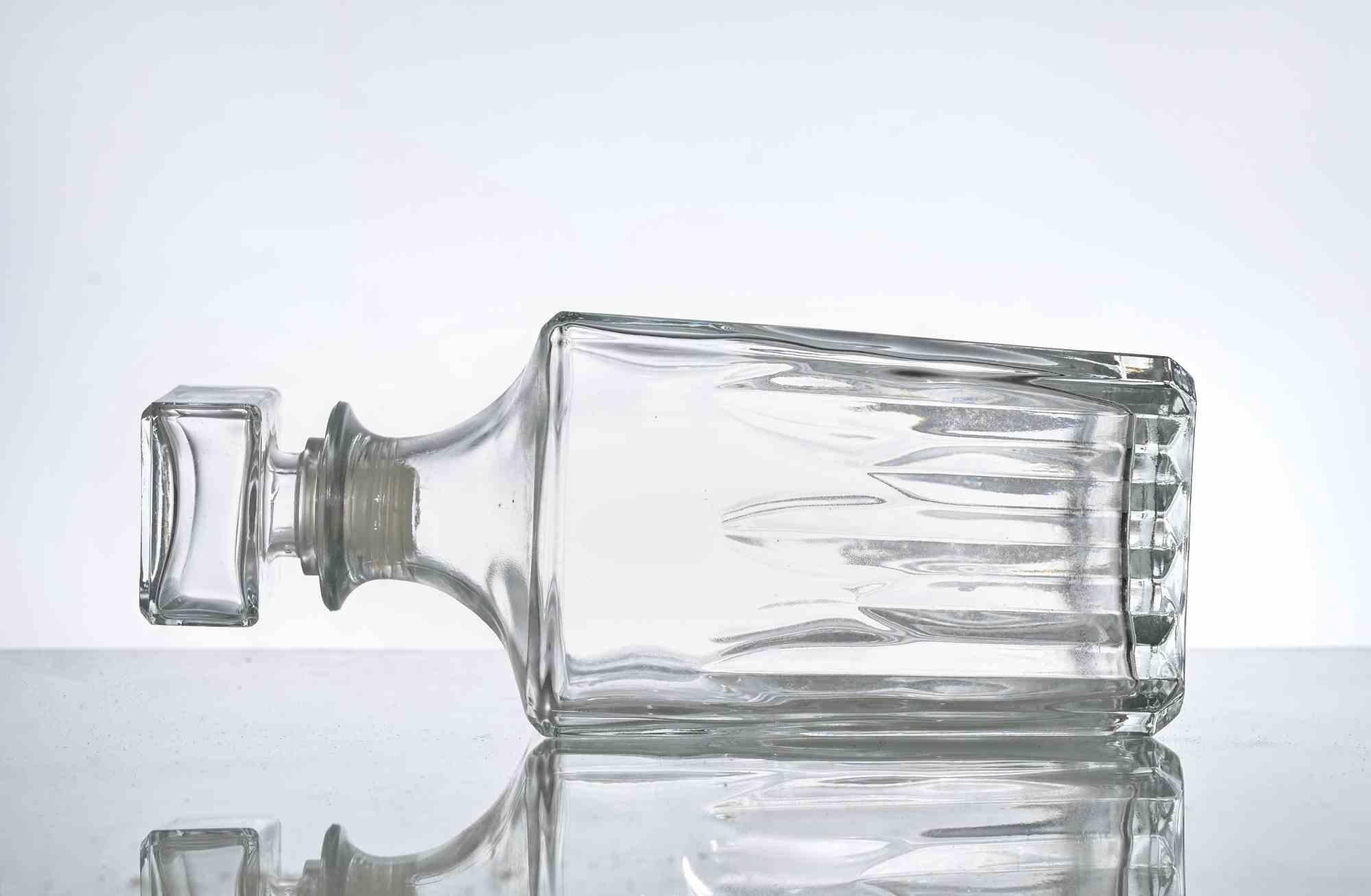 Italian Vintage Glass Bottle, italy, 1970s For Sale