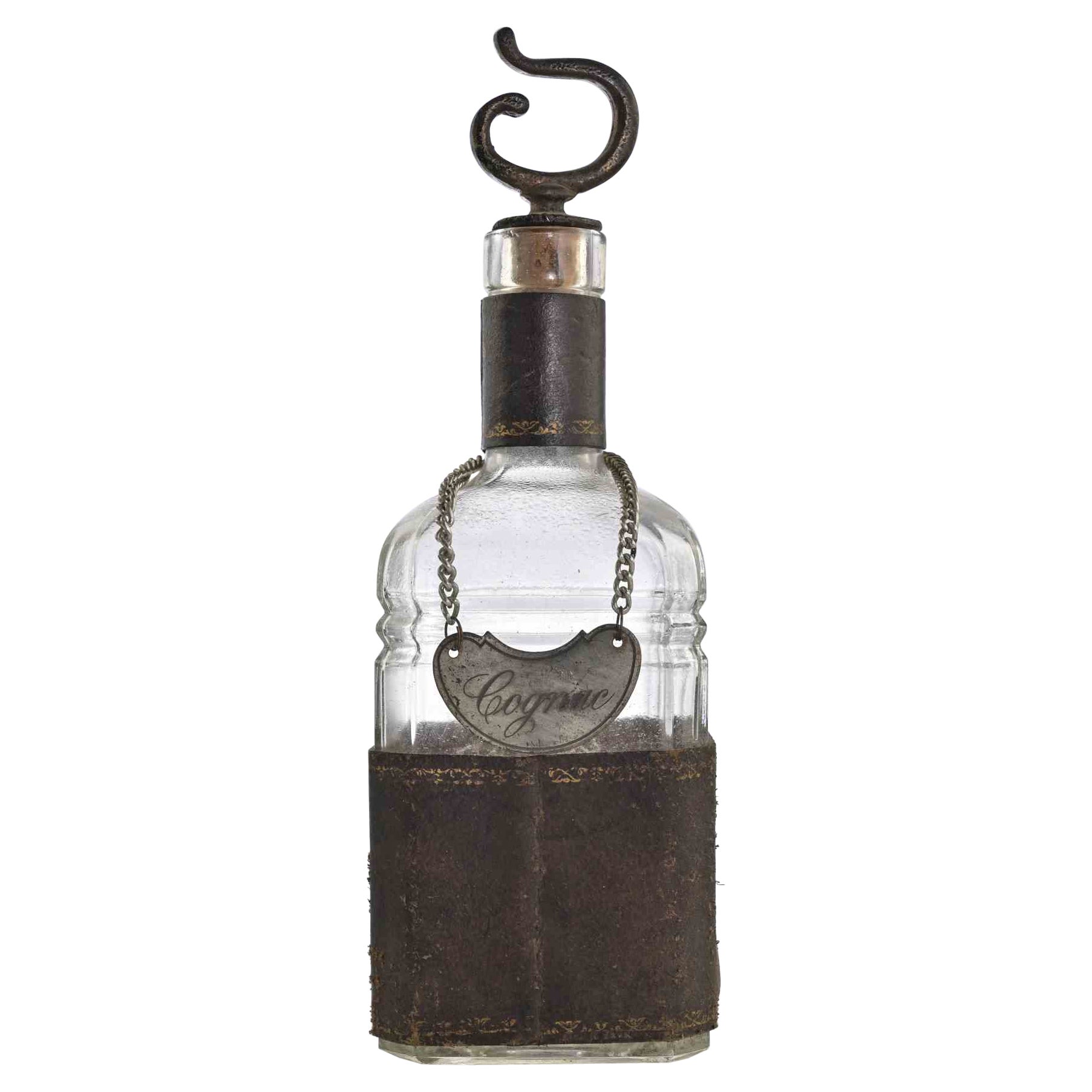 Bouteille de verre vintage, Italie, années 1970
