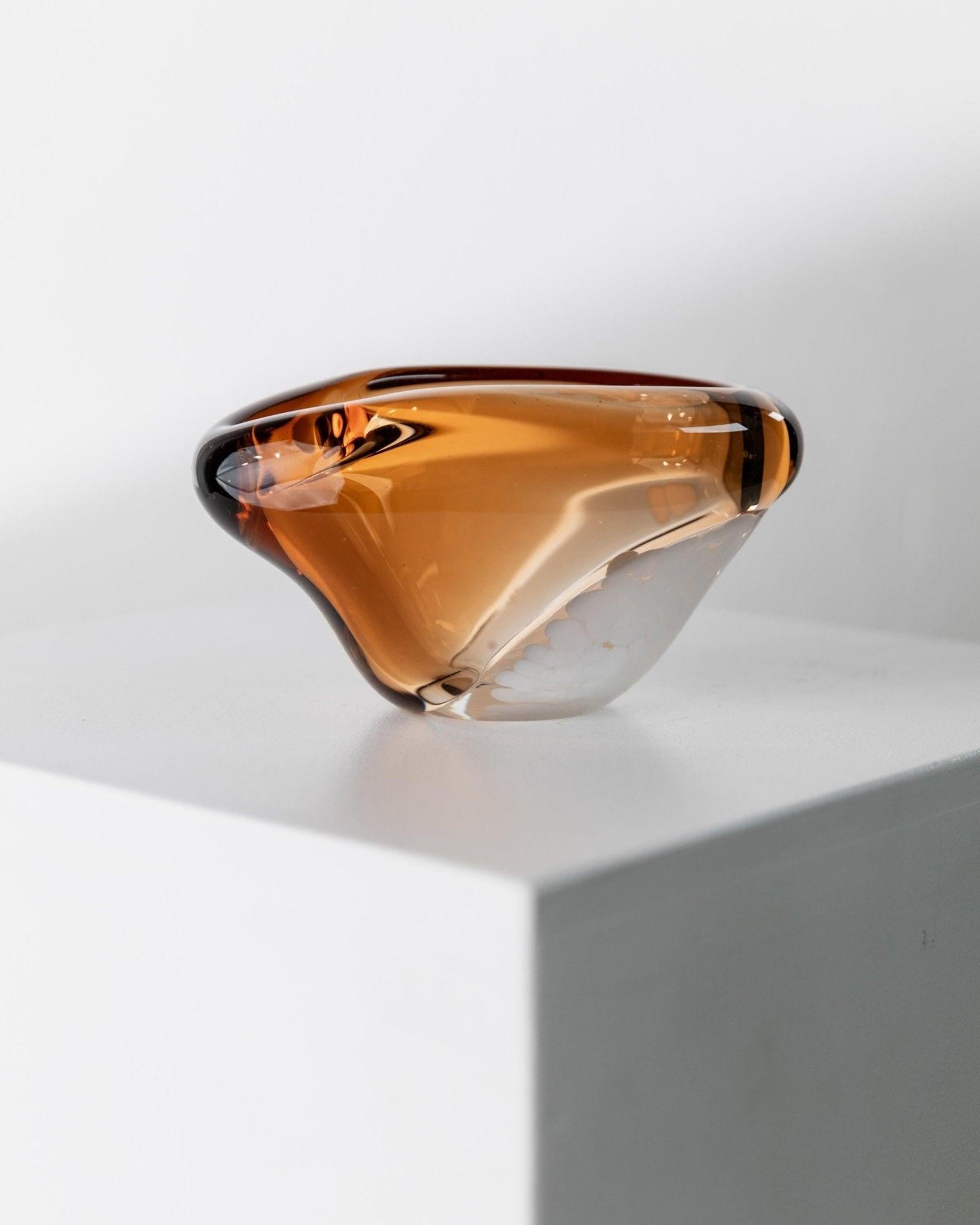 Vintage Glass Bowl Ashtray - Pavel Stejskal for Beranek Skrdlovice Czech Glass For Sale 5