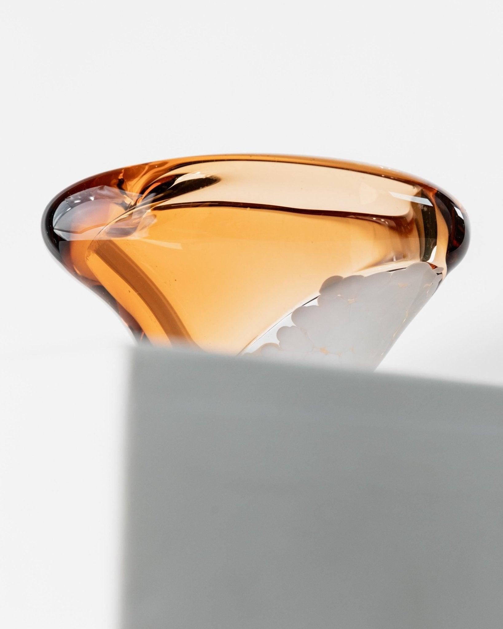 European Vintage Glass Bowl Ashtray - Pavel Stejskal for Beranek Skrdlovice Czech Glass For Sale