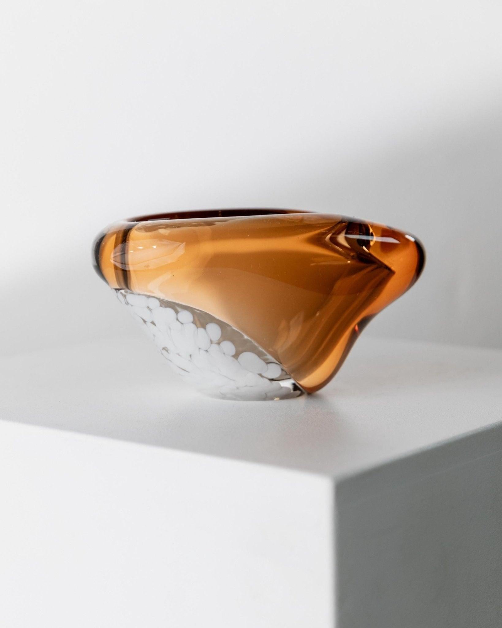 20th Century Vintage Glass Bowl Ashtray - Pavel Stejskal for Beranek Skrdlovice Czech Glass For Sale