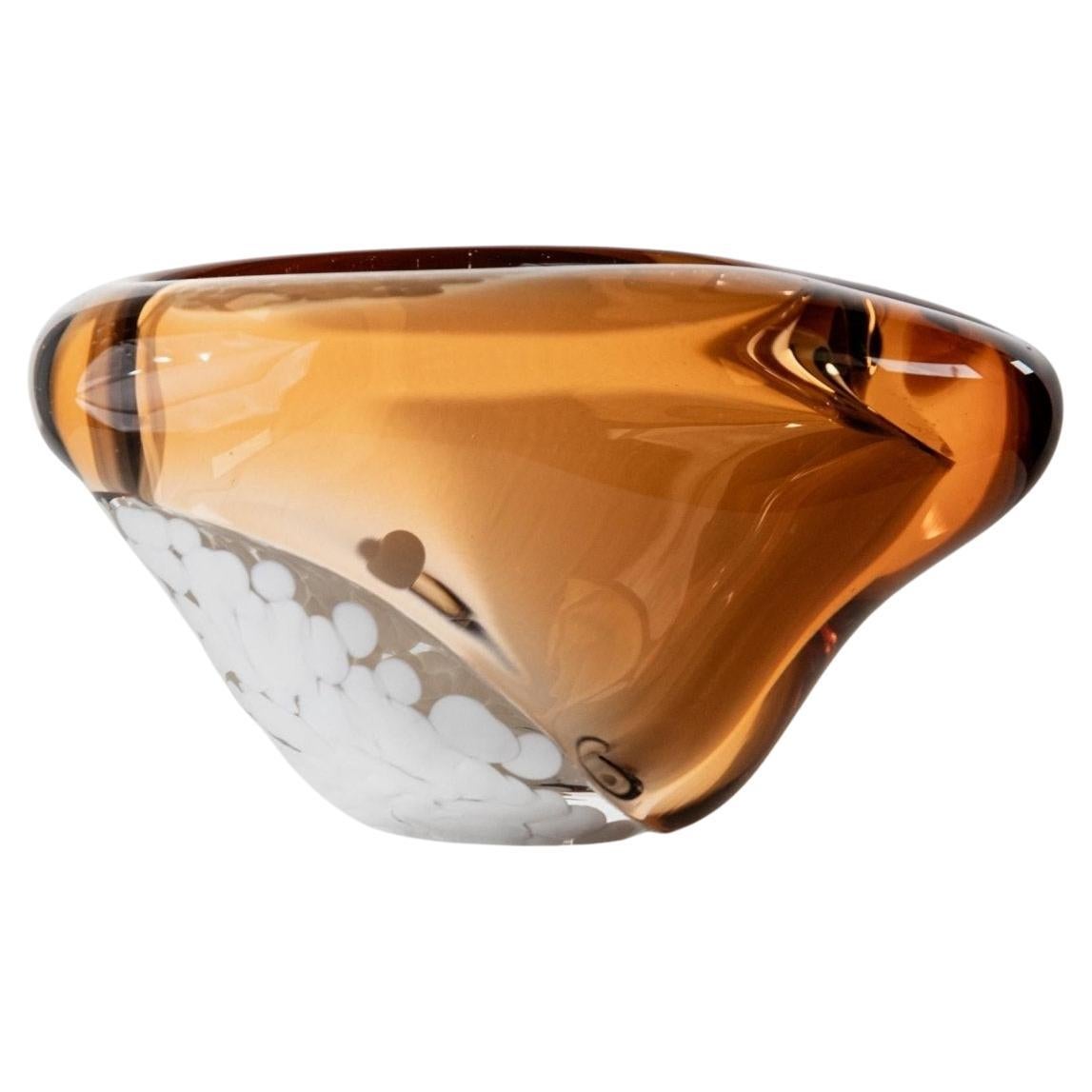 Vintage Bowl Aschenbecher aus Glas - Pavel Stejskal für Beranek Skrdlovice Tschechisches Glas