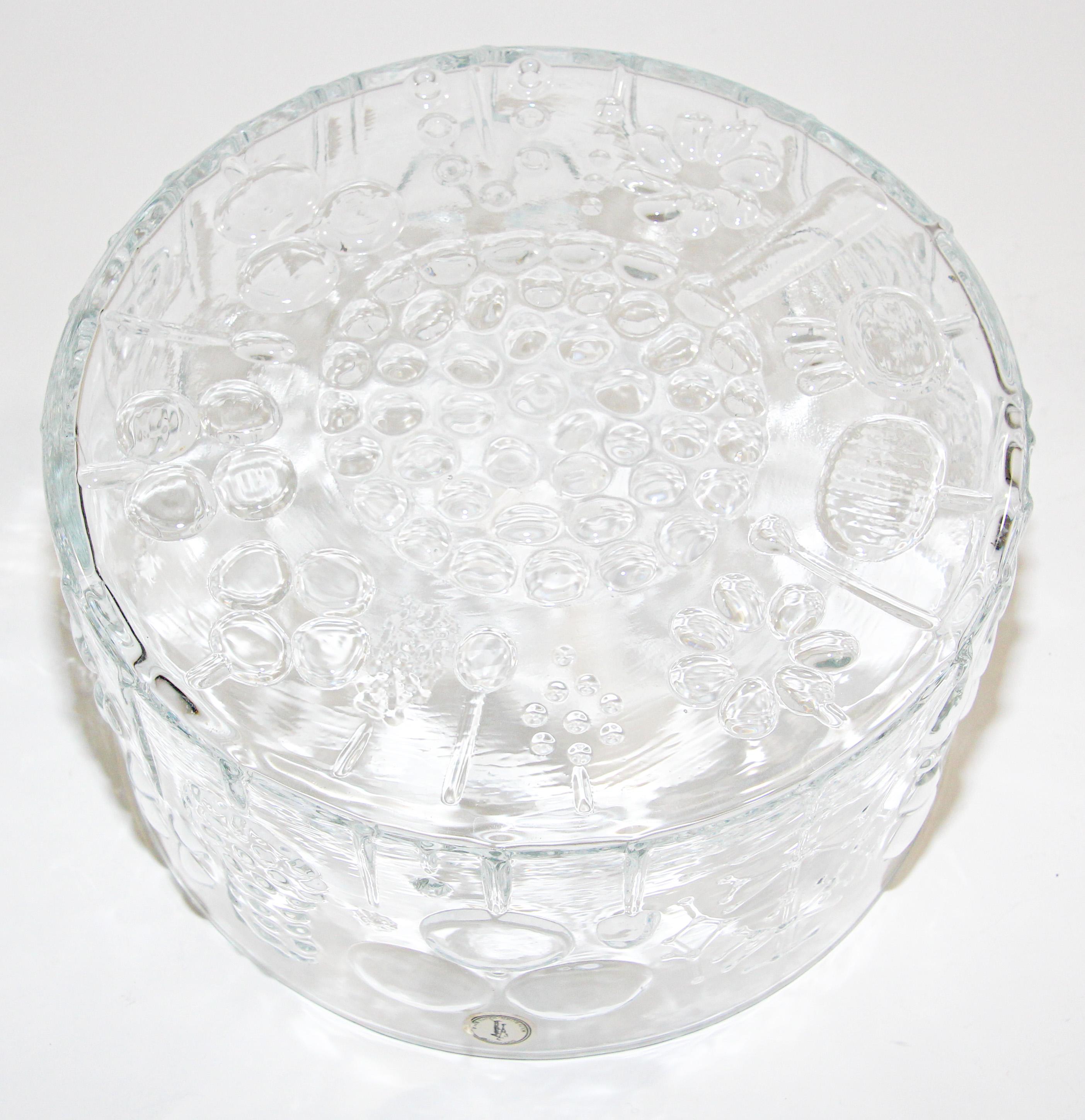 Vintage-Glasschale „Flora“ von Italglass Corp. Mouth Blown, 1960er-Jahre im Angebot 3