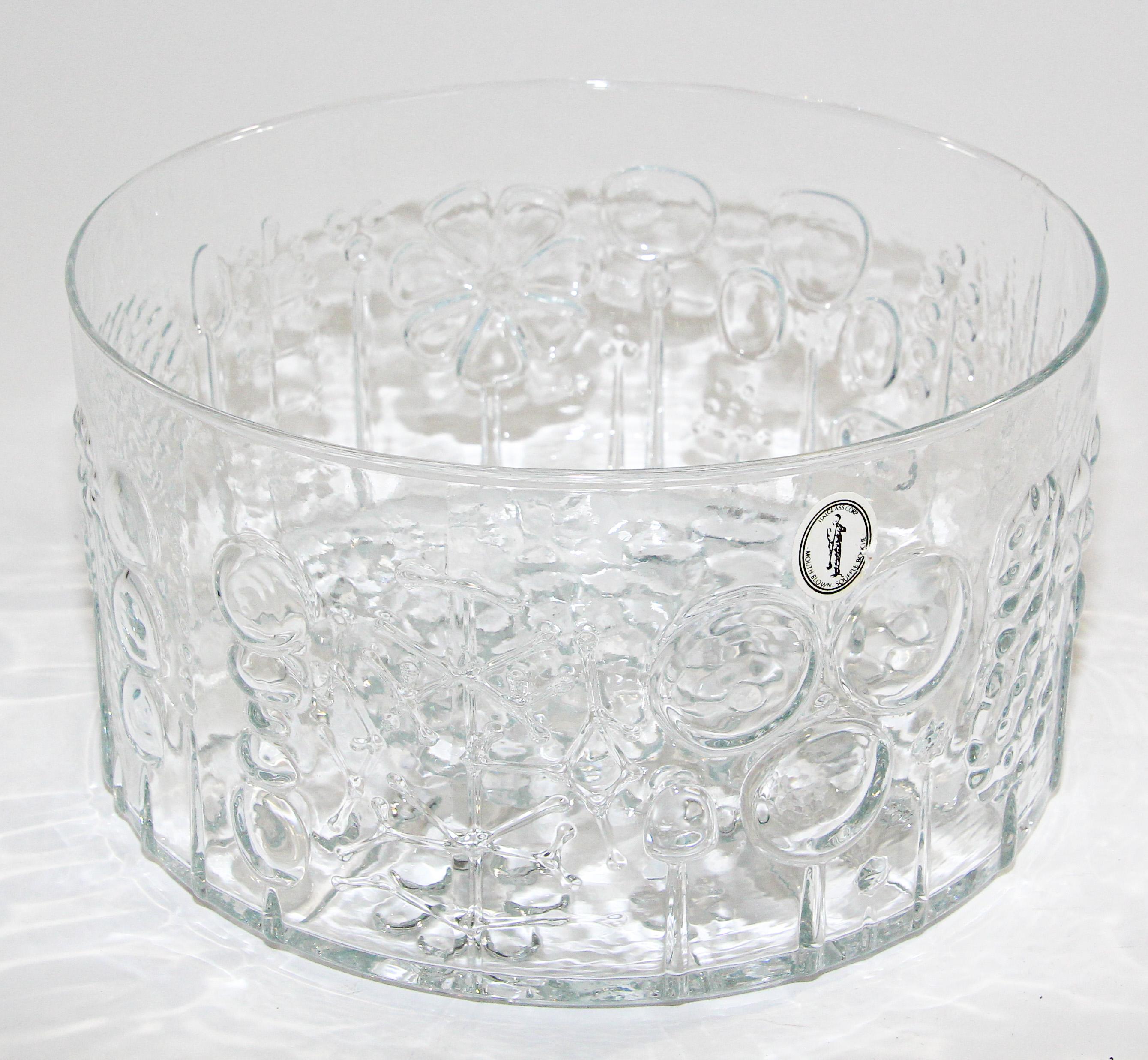 Vintage-Glasschale „Flora“ von Italglass Corp. Mouth Blown, 1960er-Jahre im Angebot 7