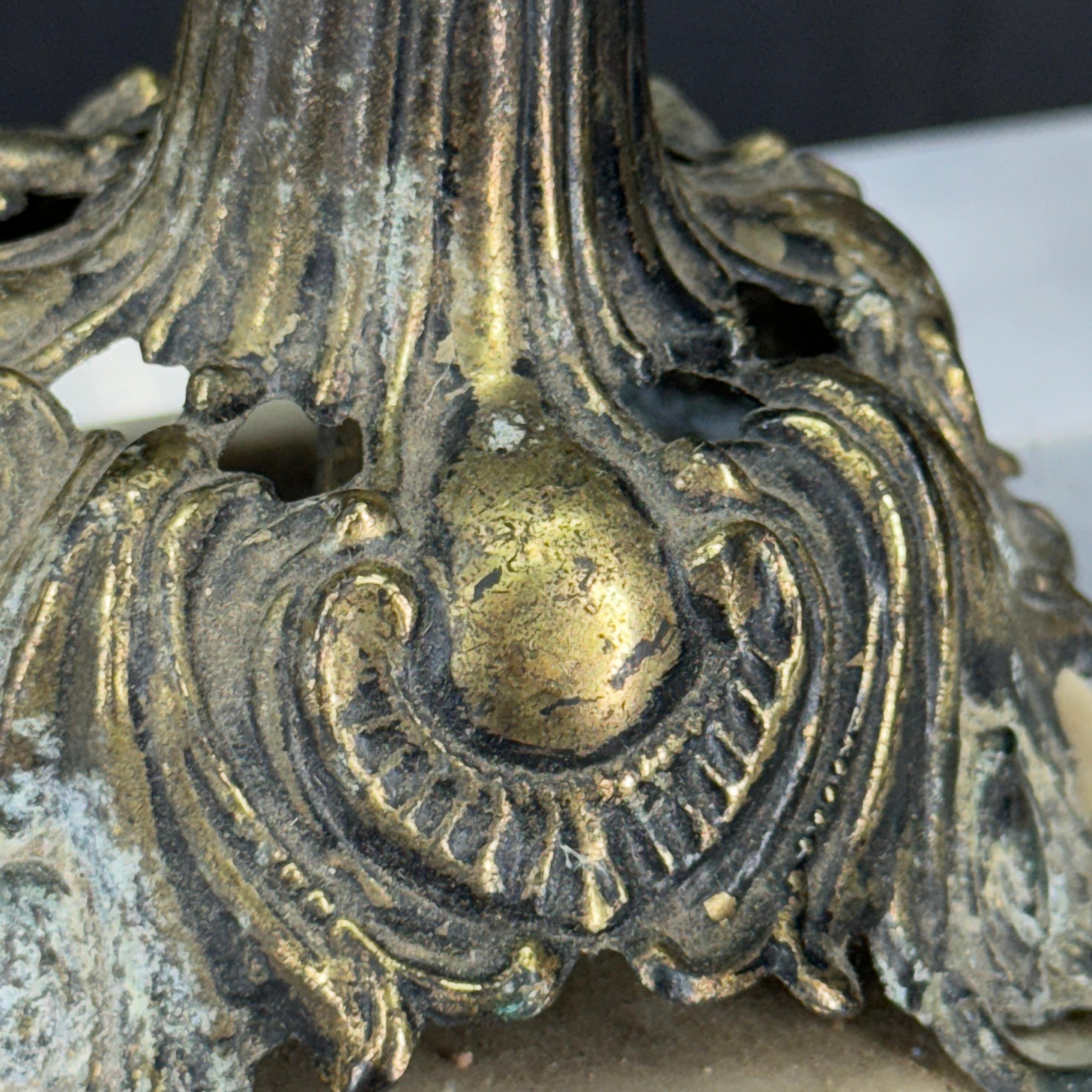 Vintage Glass Bronze and Marble Base Cigar Ashtray, Austrian 1920's 4