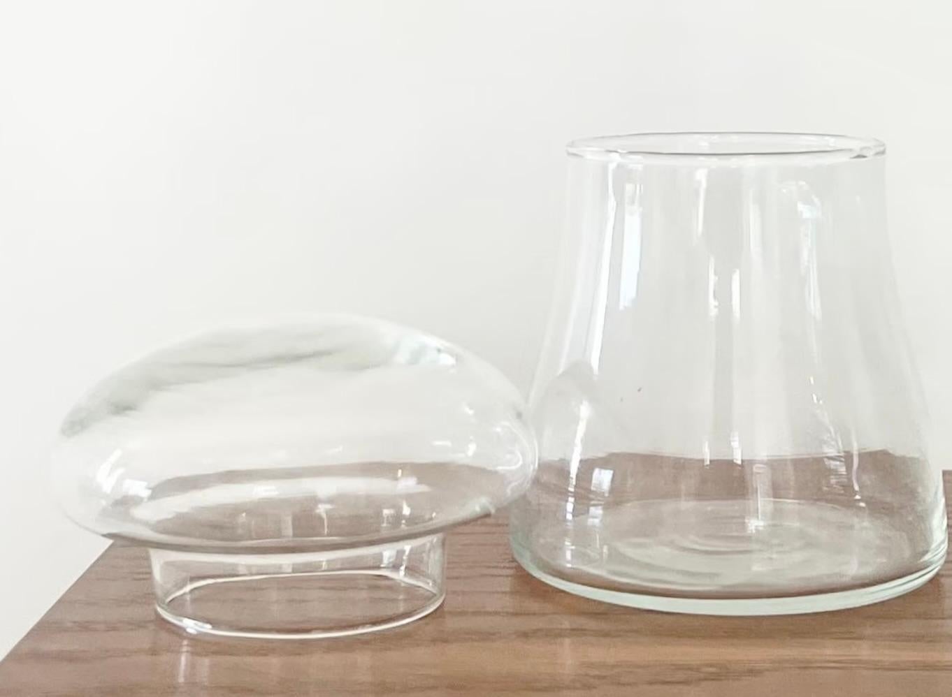 American Vintage Glass Bubble Mushroom Jar For Sale