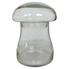 JAR vintage en verre avec bulles et champignons