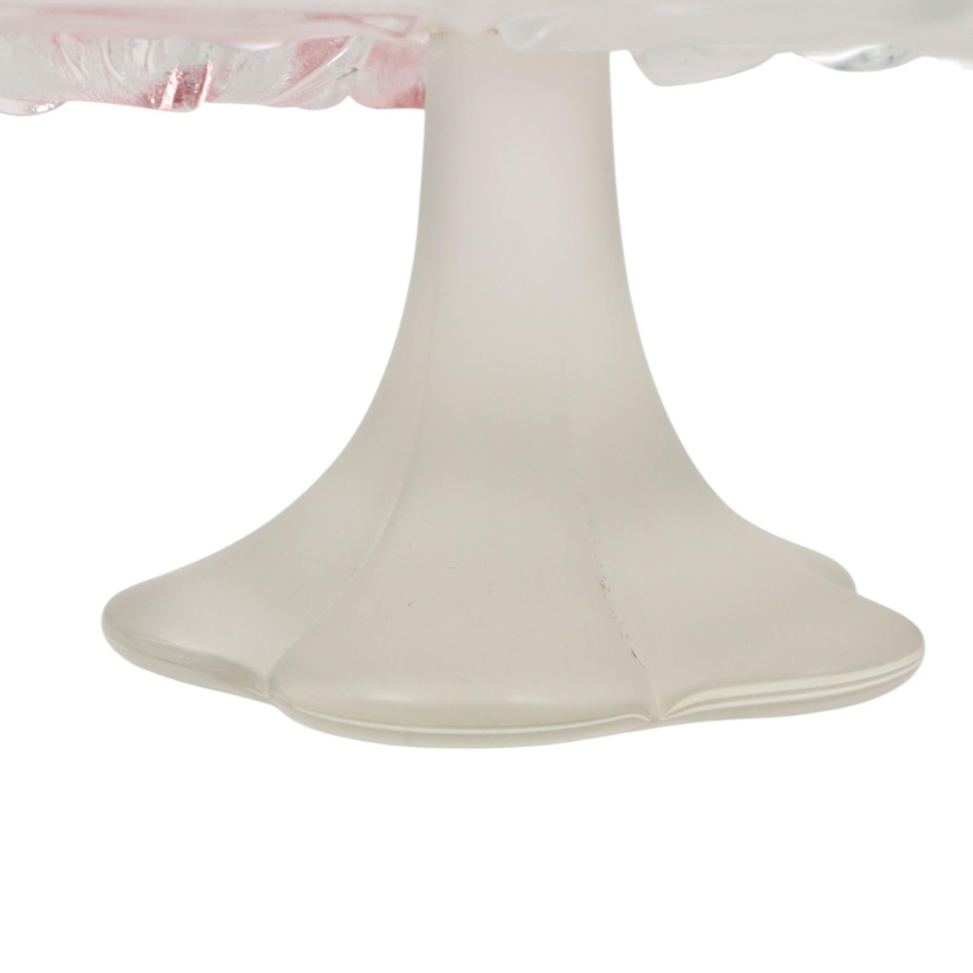 Vintage Glass Cake Stand Cake Plateau Flowers Mikasa Calypso en vente 4