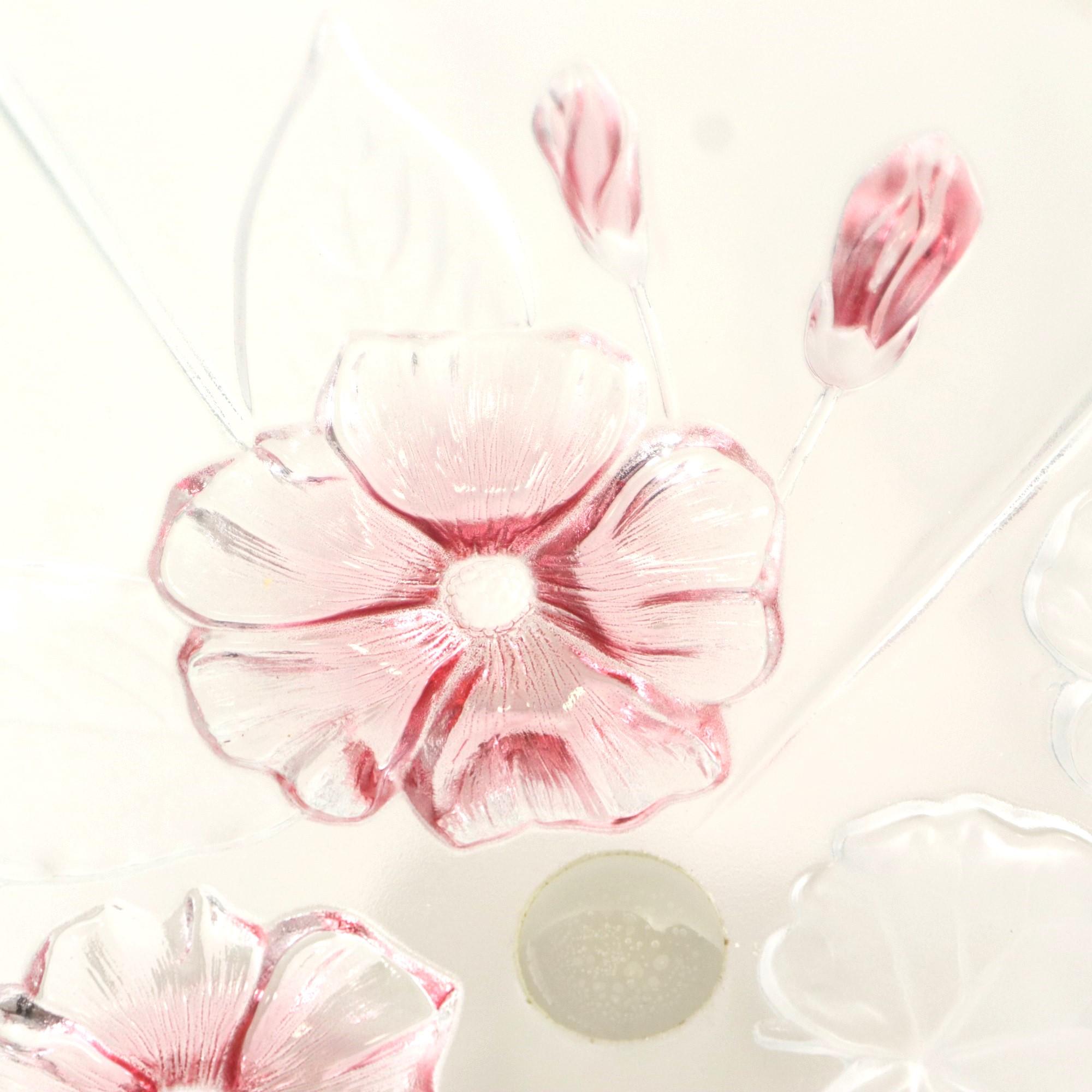 Vintage Glass Cake Stand Cake Plateau Flowers Mikasa Calypso en vente 1