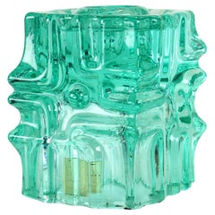 Vintage Glass Candle Holder By Vladislav Urban For Rosice, 1960s