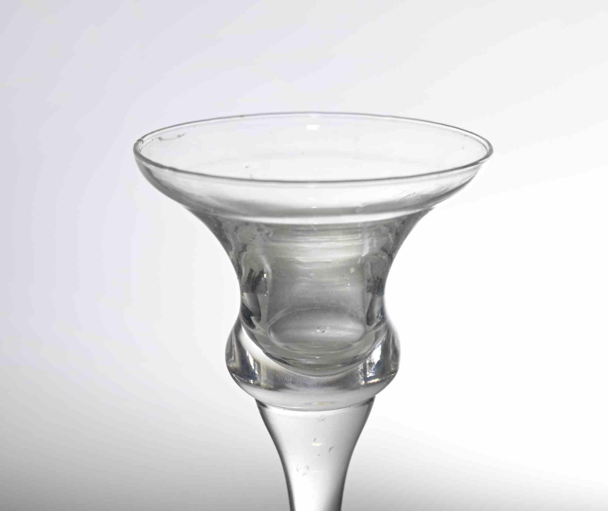 Vintage Glass Candle Holder, Italy, 1970s In Good Condition For Sale In Roma, IT