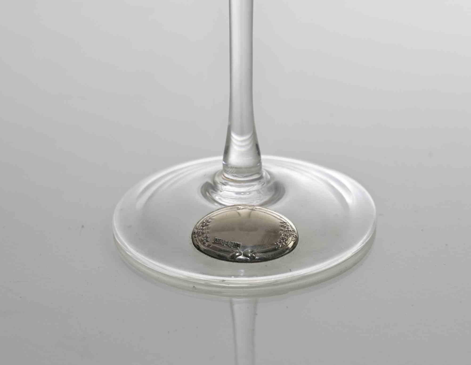 Late 20th Century Vintage Glass Candle Holder, Italy, 1970s For Sale