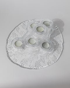 Bougeoir vintage en verre Vulcano par Pertti Kallioinen pour Muurla, 1970