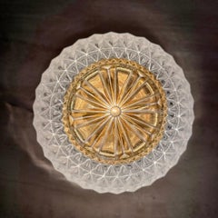 Vintage glass ceiling lamp , 1970s
