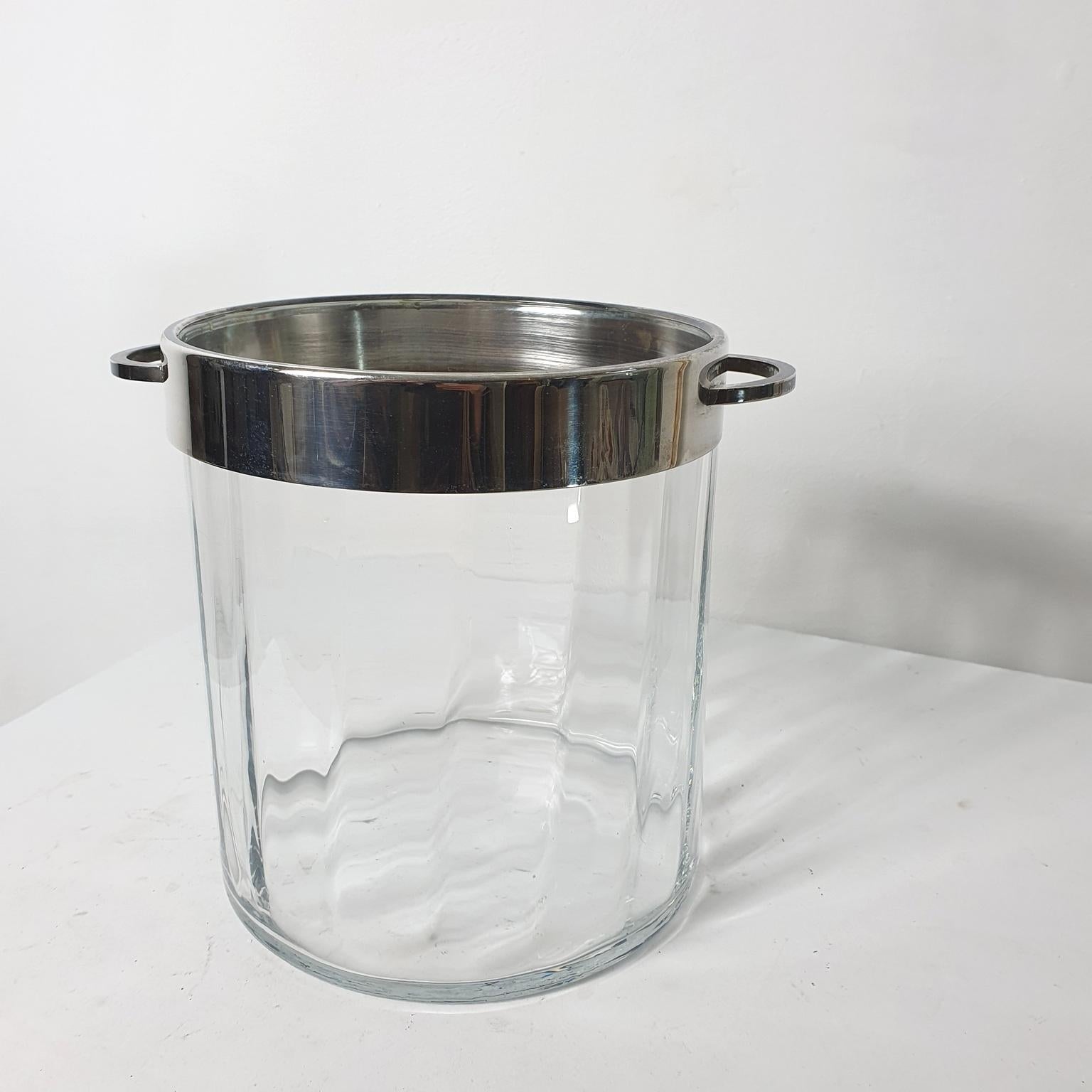 20th Century Vintage Glass Champagne Cooler in Glass, Italy, 1970's For Sale