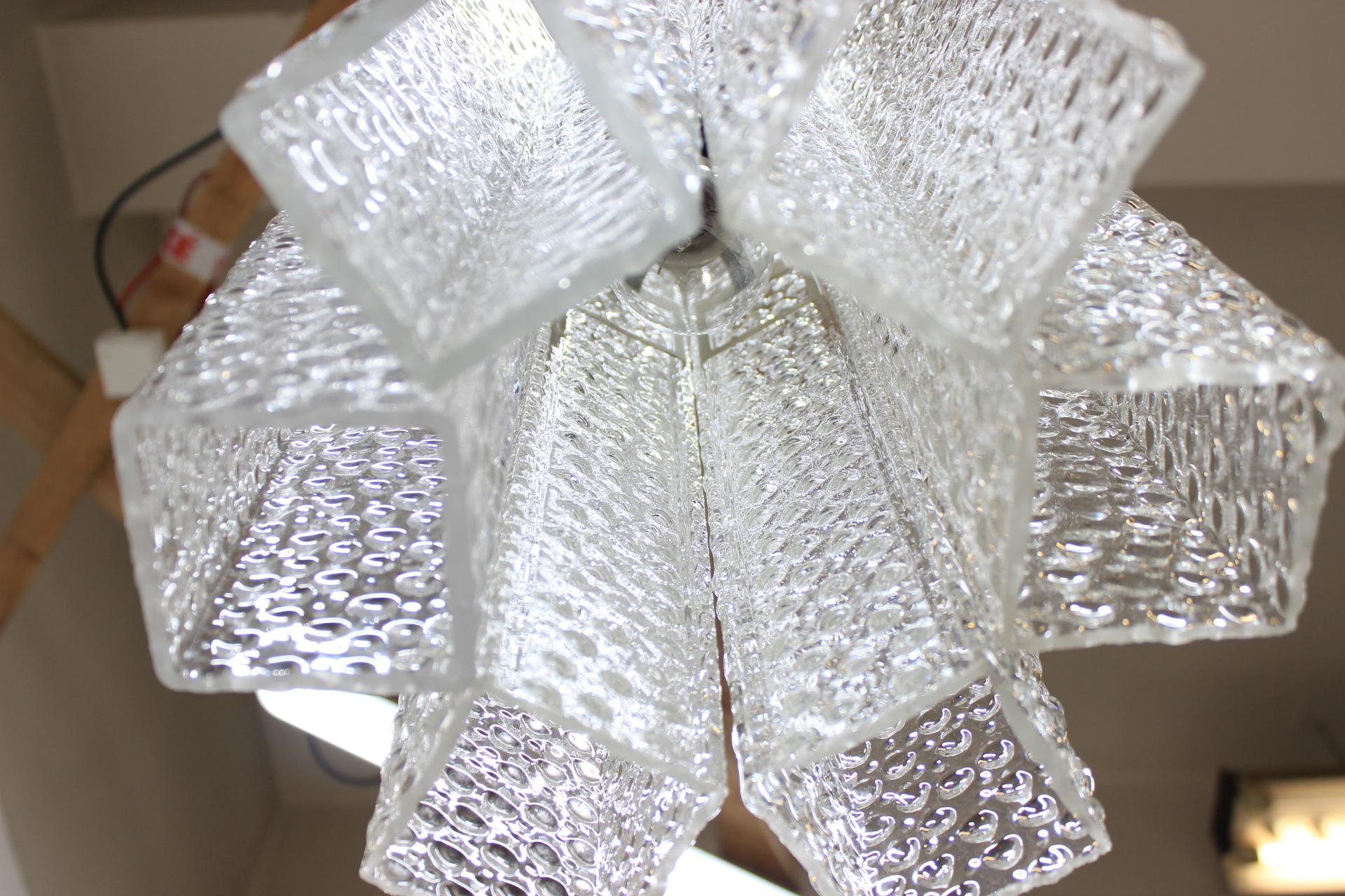 Lustre en verre vintage de Kamenický Šenov, années 1960 Bon état - En vente à Praha, CZ