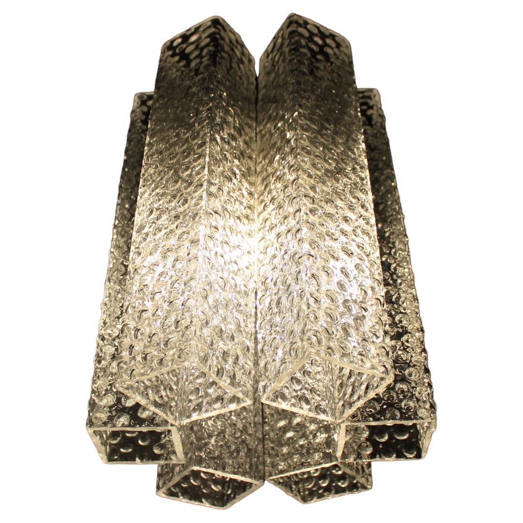 Vintage Glass Chandelier by Kamenický Šenov, 1960s