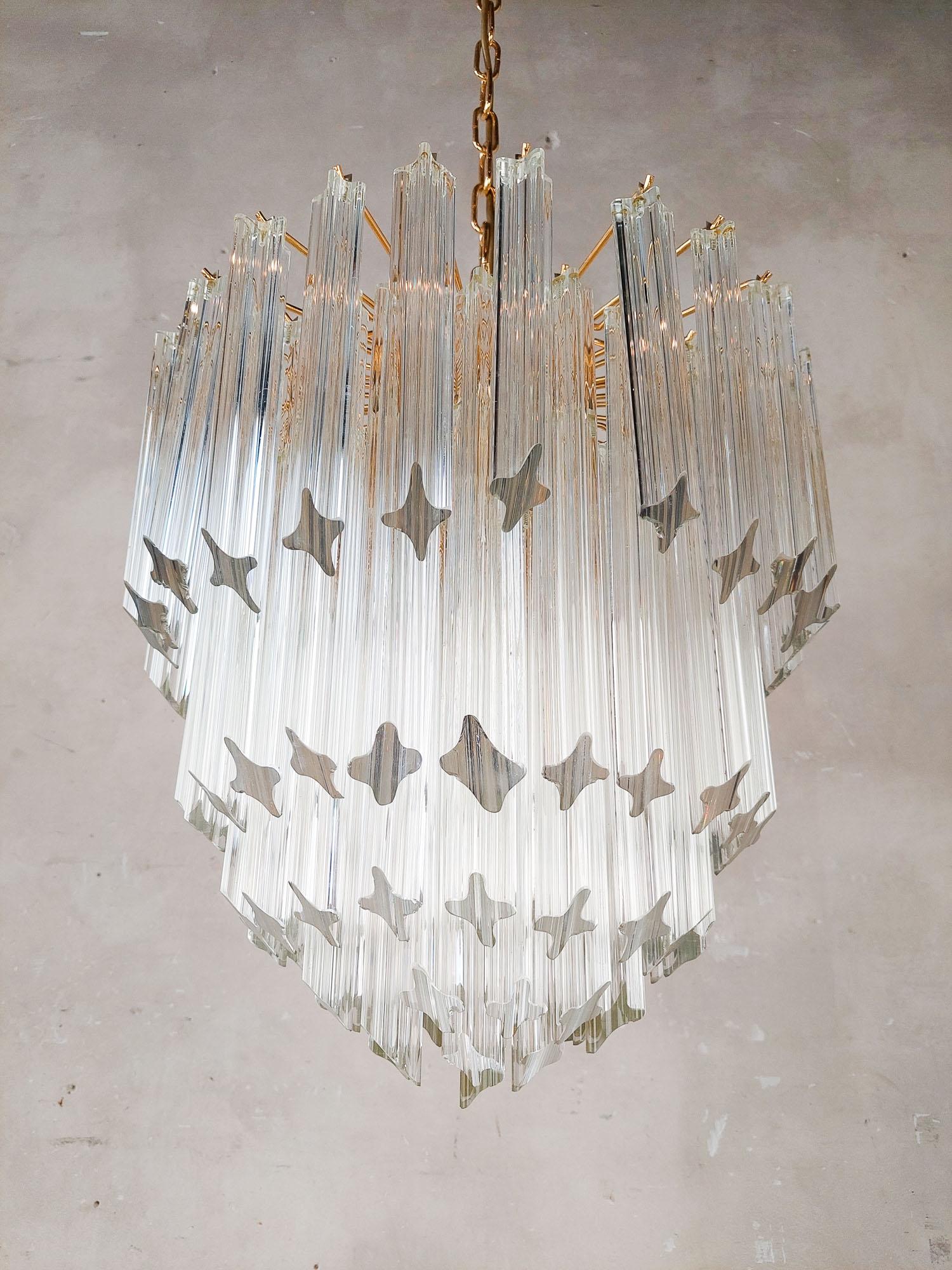 Mid-Century Modern Vintage Glass Chandelier by Venini from the 1970s For Sale