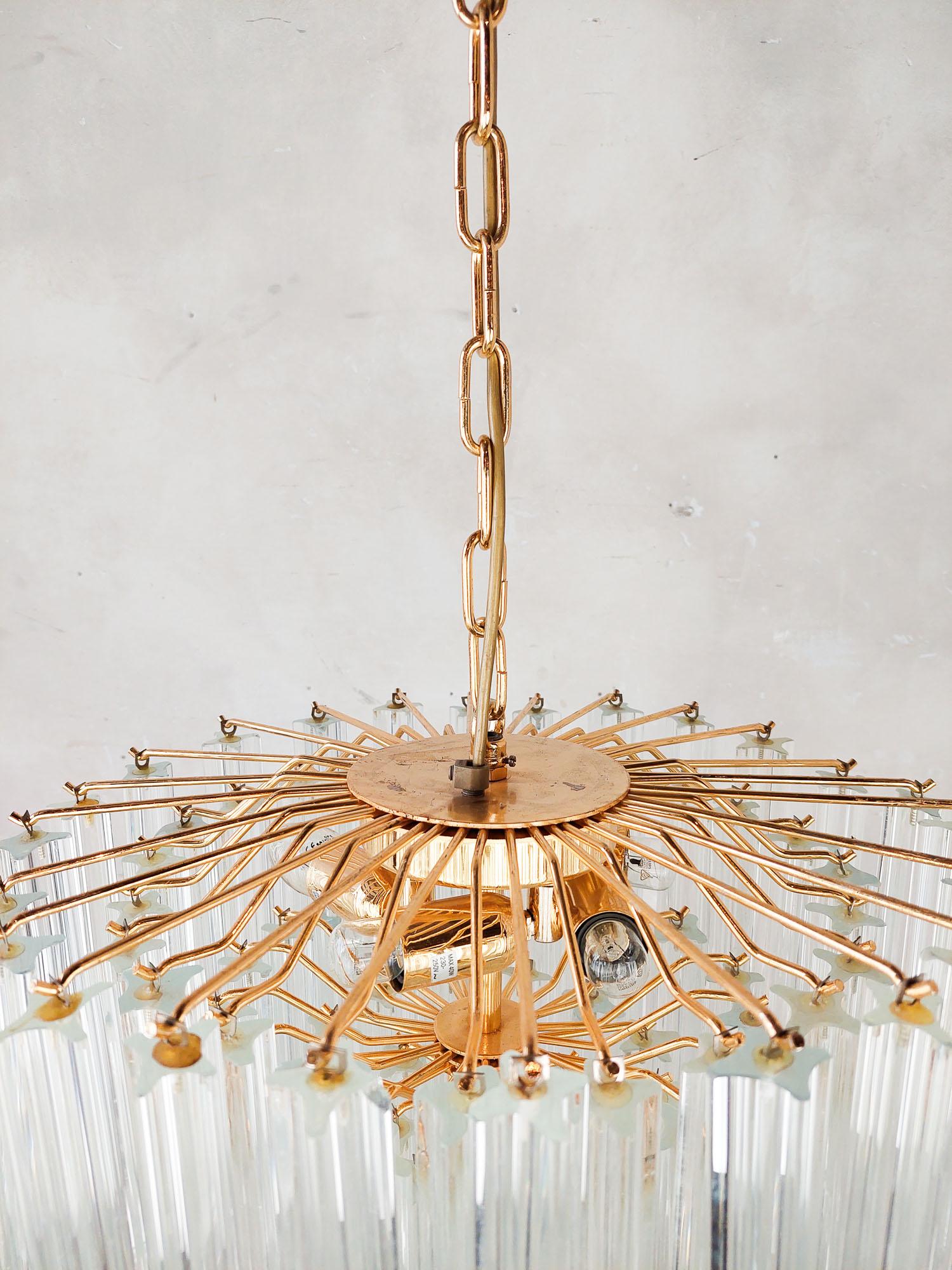 Italian Vintage Glass Chandelier by Venini from the 1970s For Sale