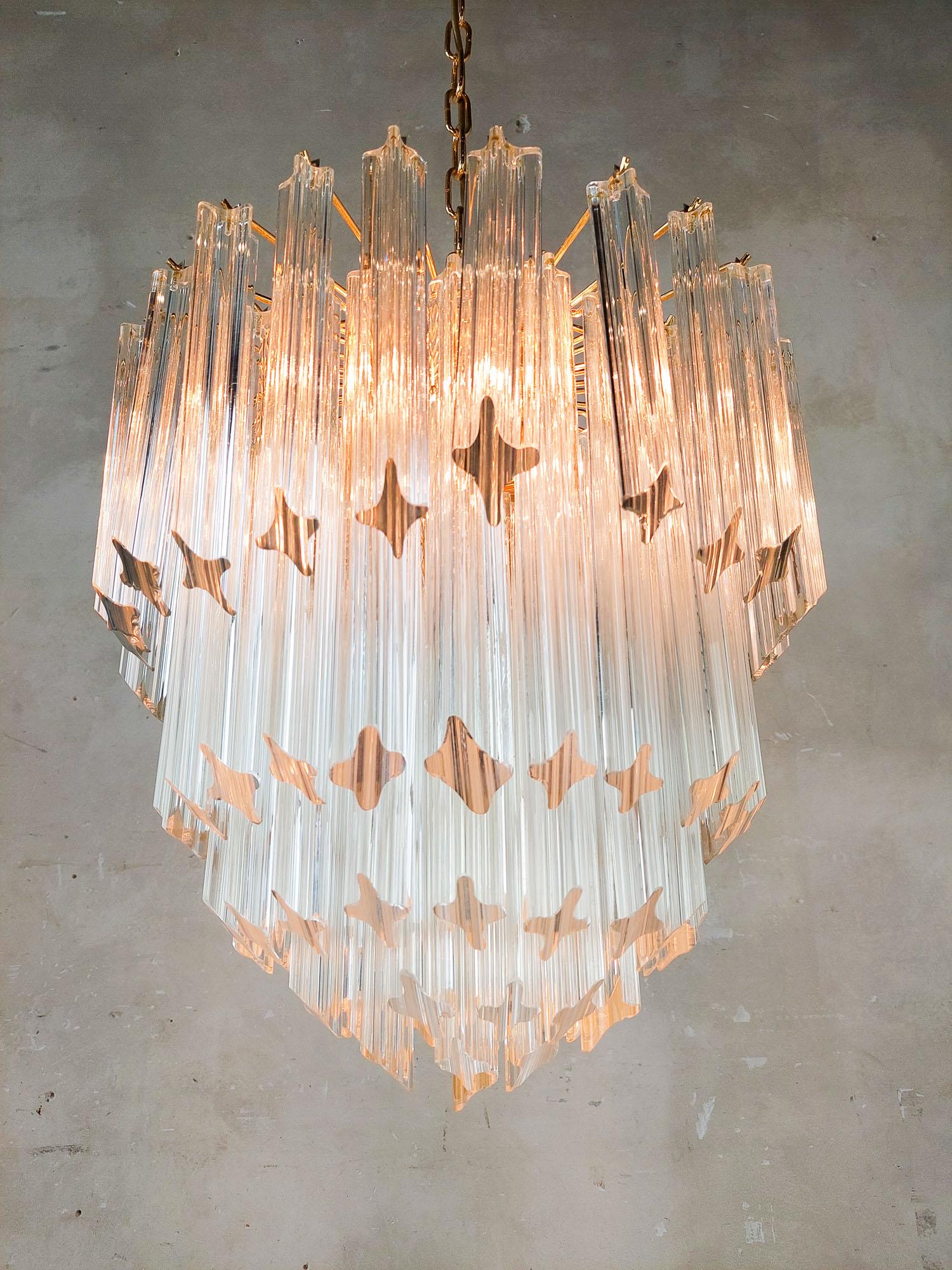 Late 20th Century Vintage Glass Chandelier by Venini from the 1970s For Sale