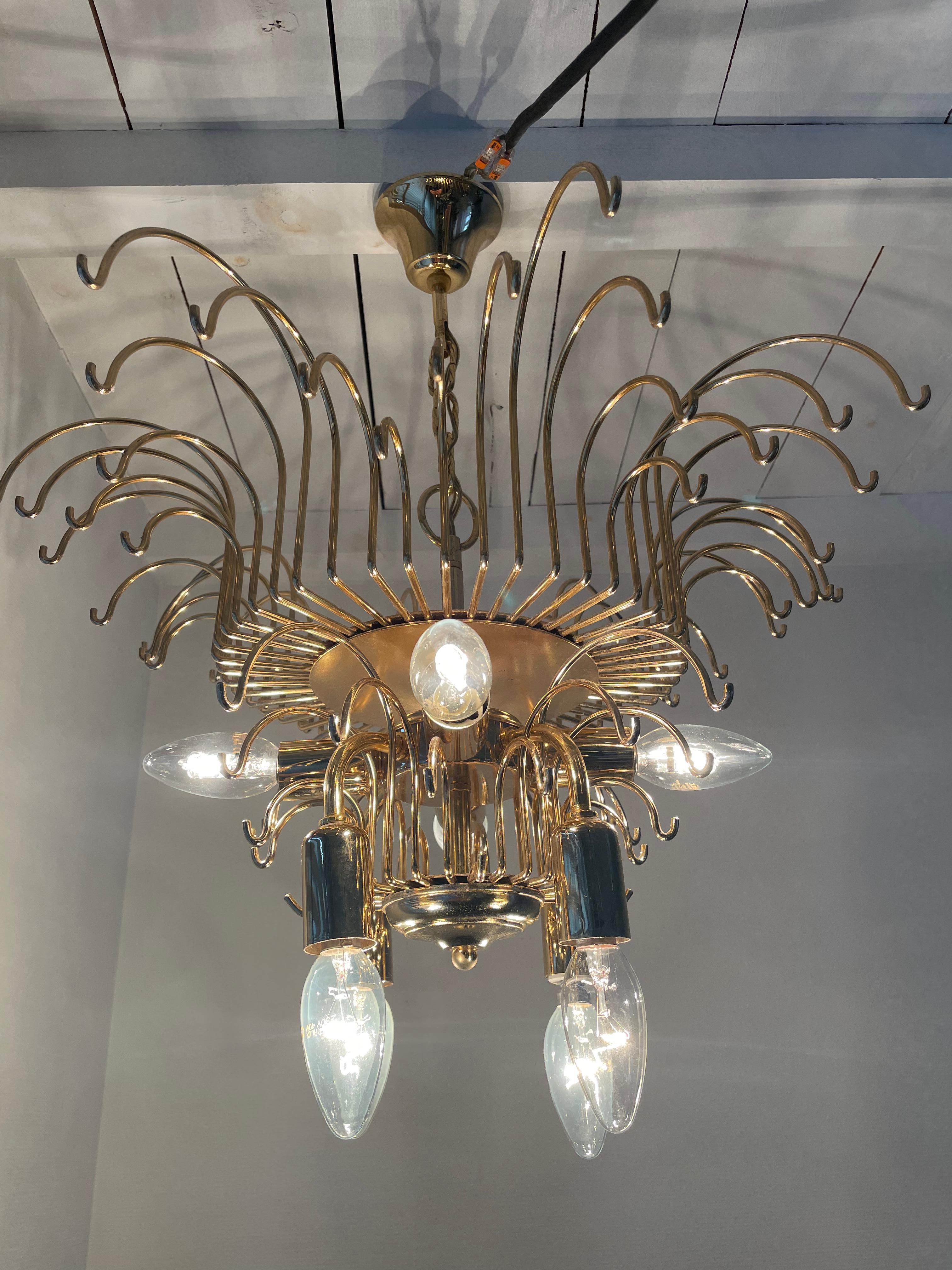 Vintage Glass Chandelier in the Manner of Paolo Venini, 1970s In Good Condition For Sale In HEVERLEE, BE