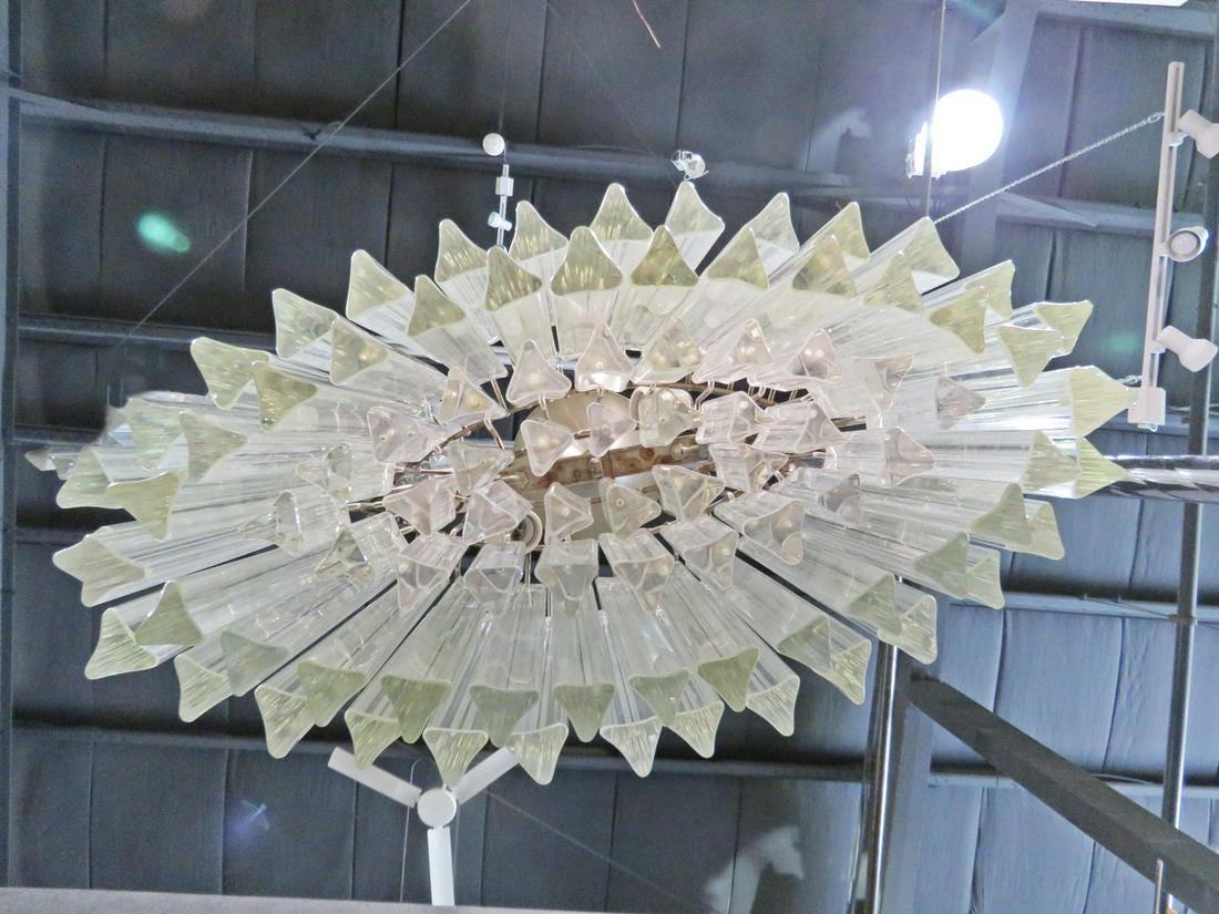 Vintage Glass Chandelier in the Style of Camer For Sale 1