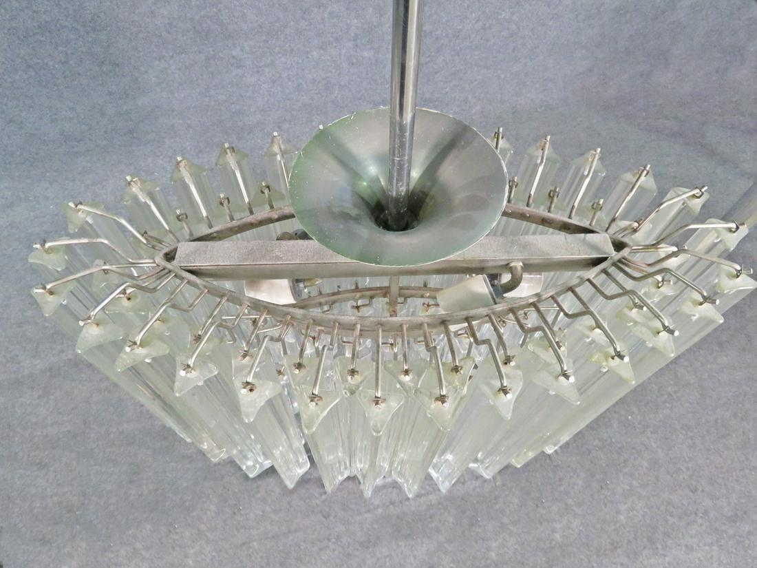 Vintage Glass Chandelier in the Style of Camer For Sale 3