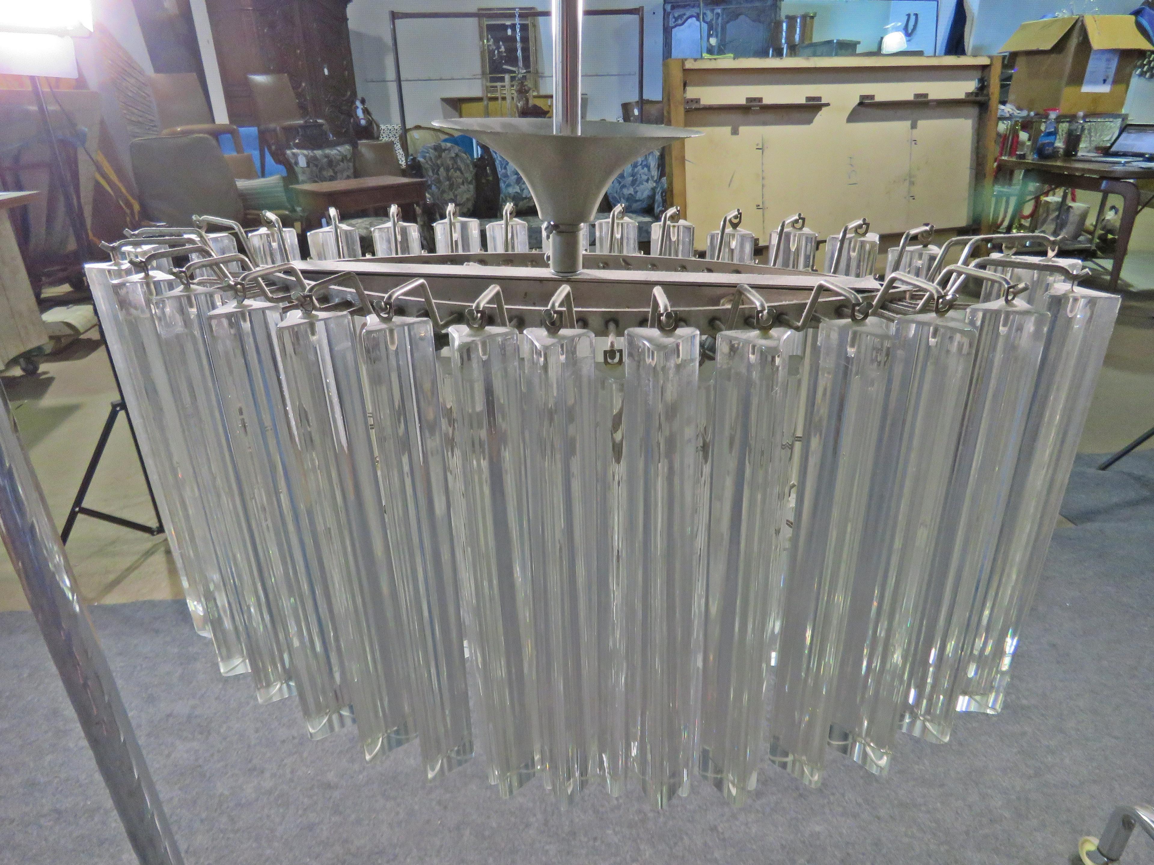 Vintage Glass Chandelier in the Style of Camer For Sale 4