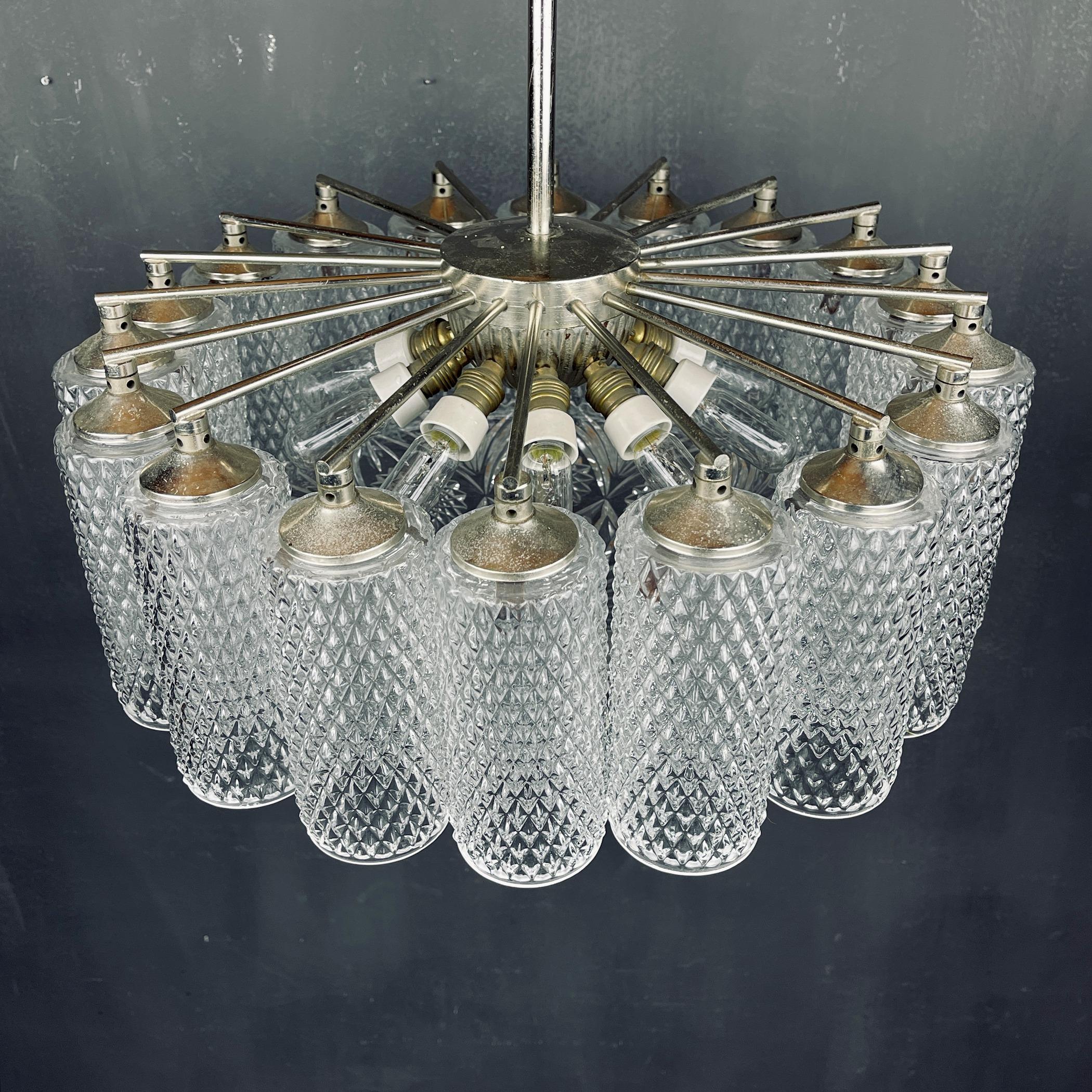 Art Glass Vintage glass chandelier Italy 1960s 