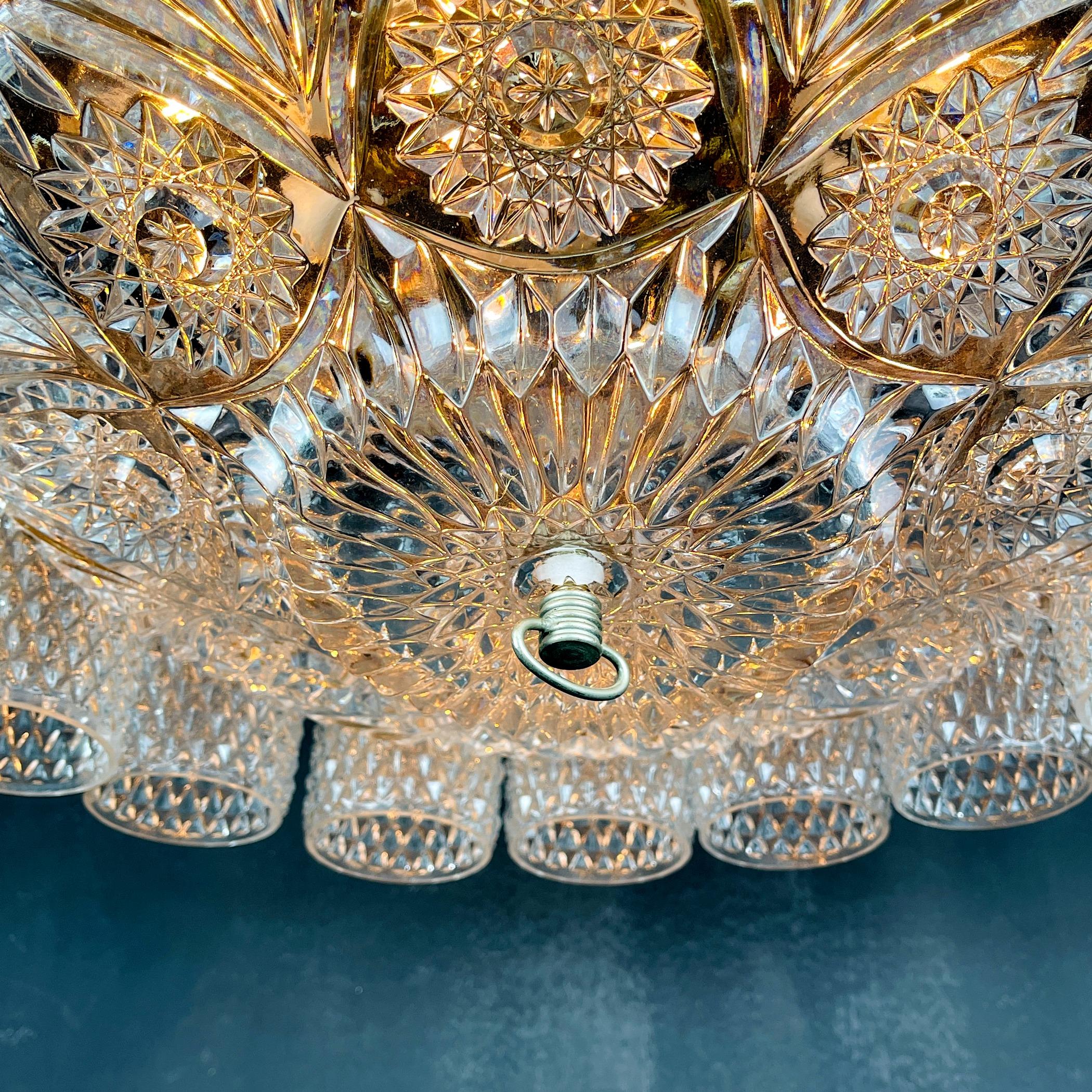 Vintage glass chandelier Italy 1960s  1