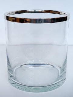Vintage Glass & Chrome Ice Bucket