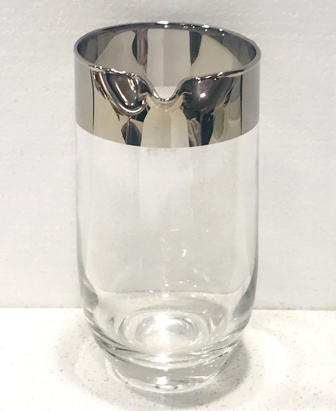 Vintage Glass Cocktail Mixer with Silver Overlay by Dorothy Thorpe, c. 1960's 2