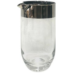 Vintage Glass Cocktail Mixer with Silver Overlay by Dorothy Thorpe, c. 1960's