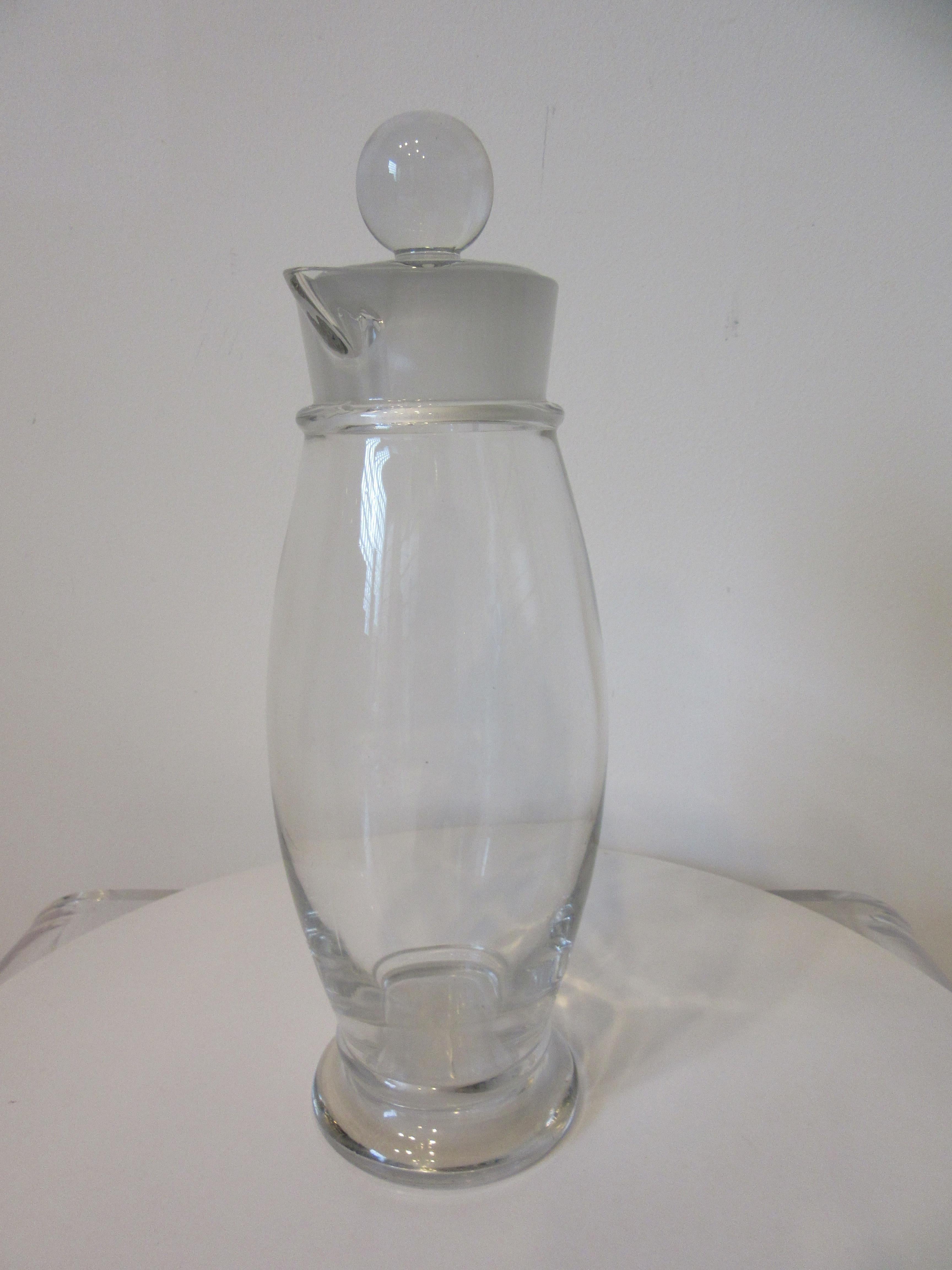 Vintage Glass Cocktail Shaker by Cambridge Glass Company For Sale 1
