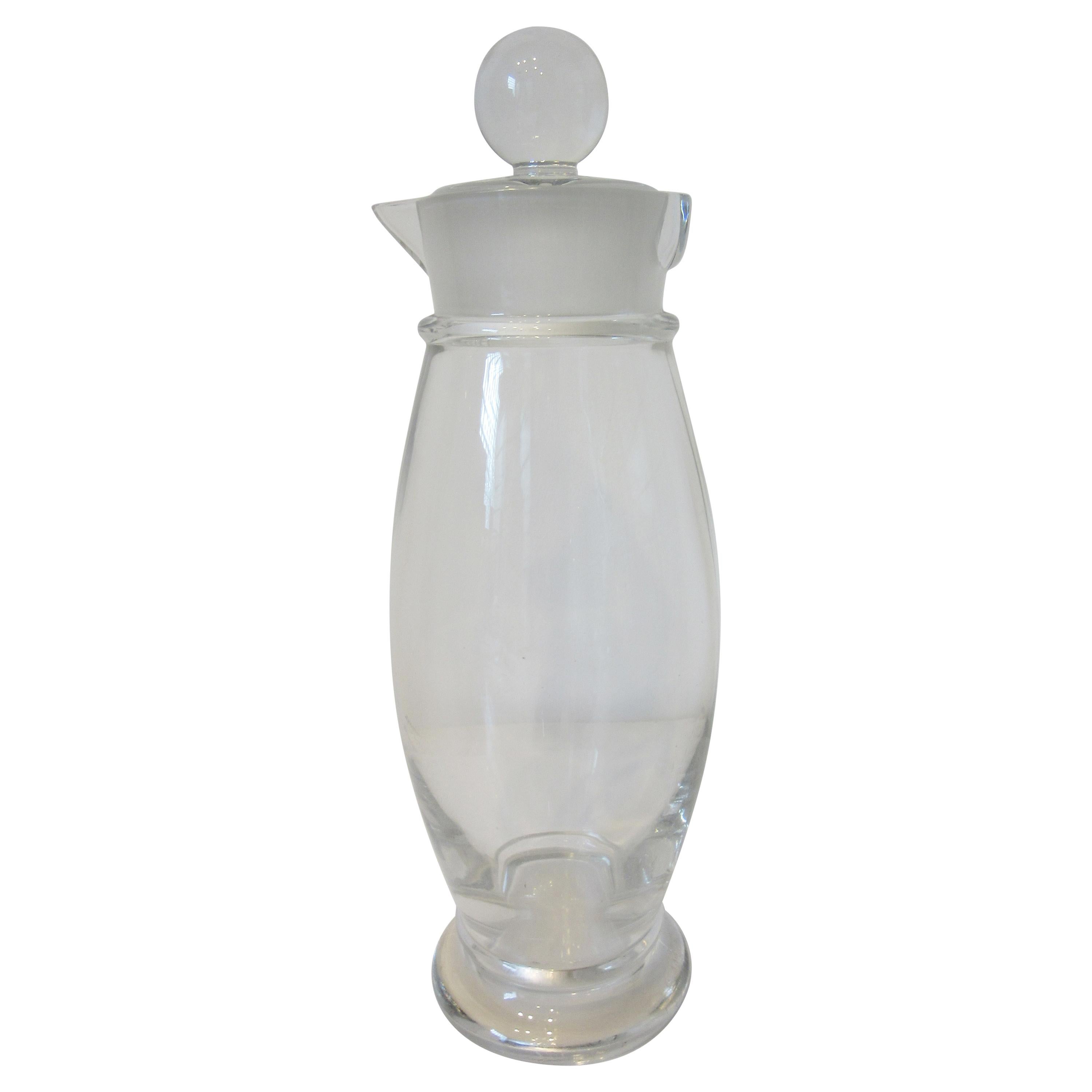 Vintage Glass Cocktail Shaker by Cambridge Glass Company For Sale