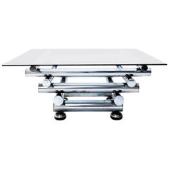 Mesa de centro vintage de cristal "Bambu", Cassina, años 70