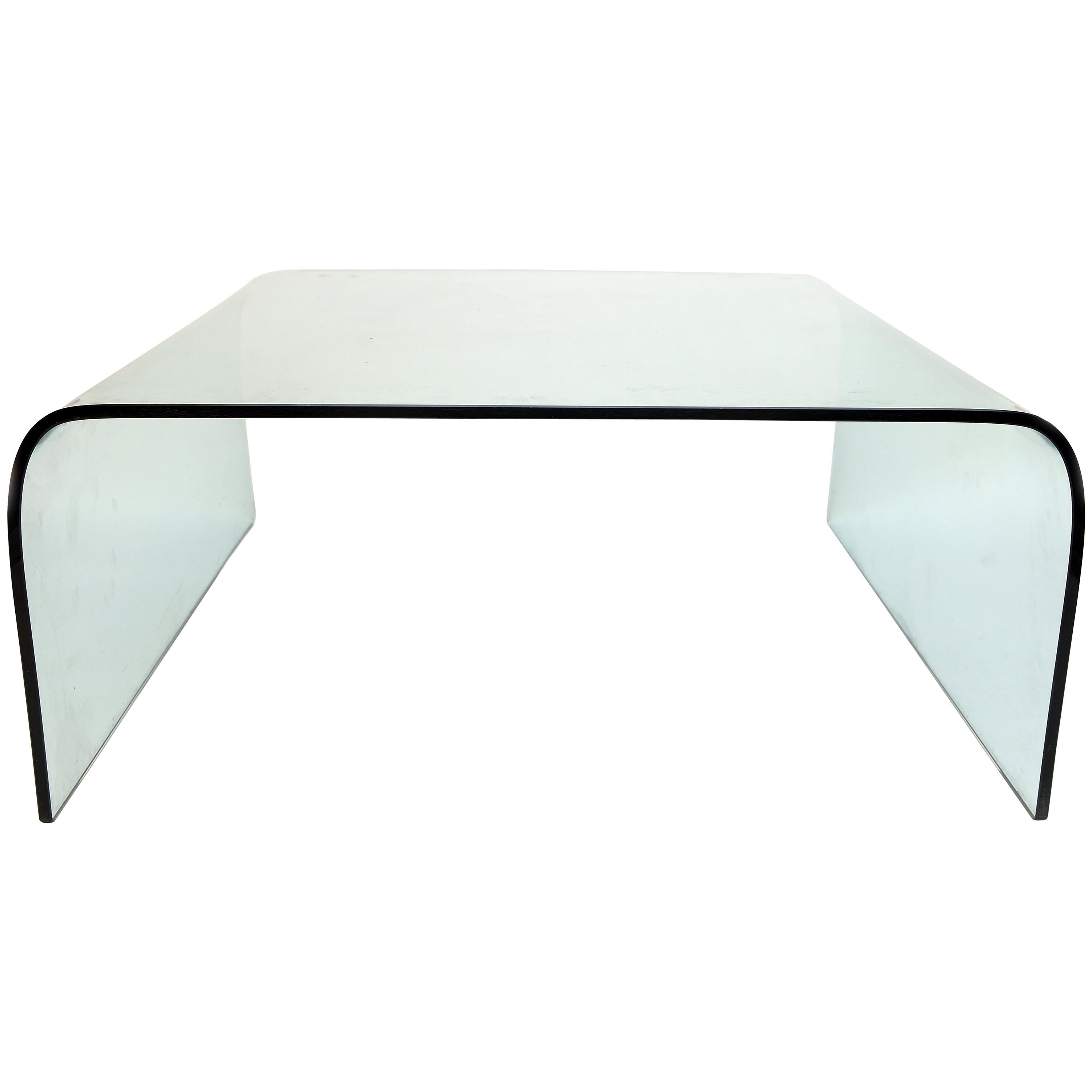 Vintage Glass Coffee Table by Fiam, Italy, 1980s For Sale at 1stDibs