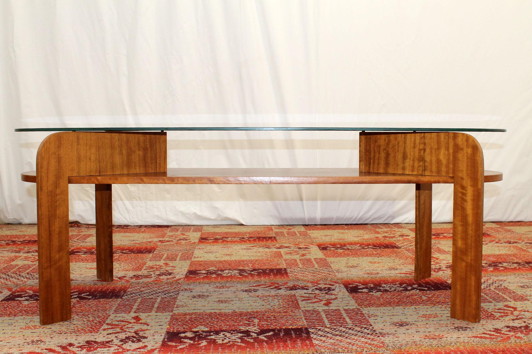 Brutalist Vintage Glass Coffee Table from Czechoslovakia, 1980s