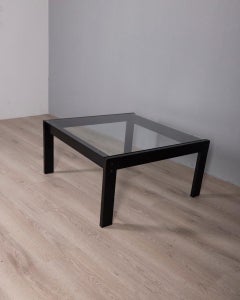 Vintage glass coffee table, Sanmarco model, designed by Gae Aulenti for Zanotta, 1970