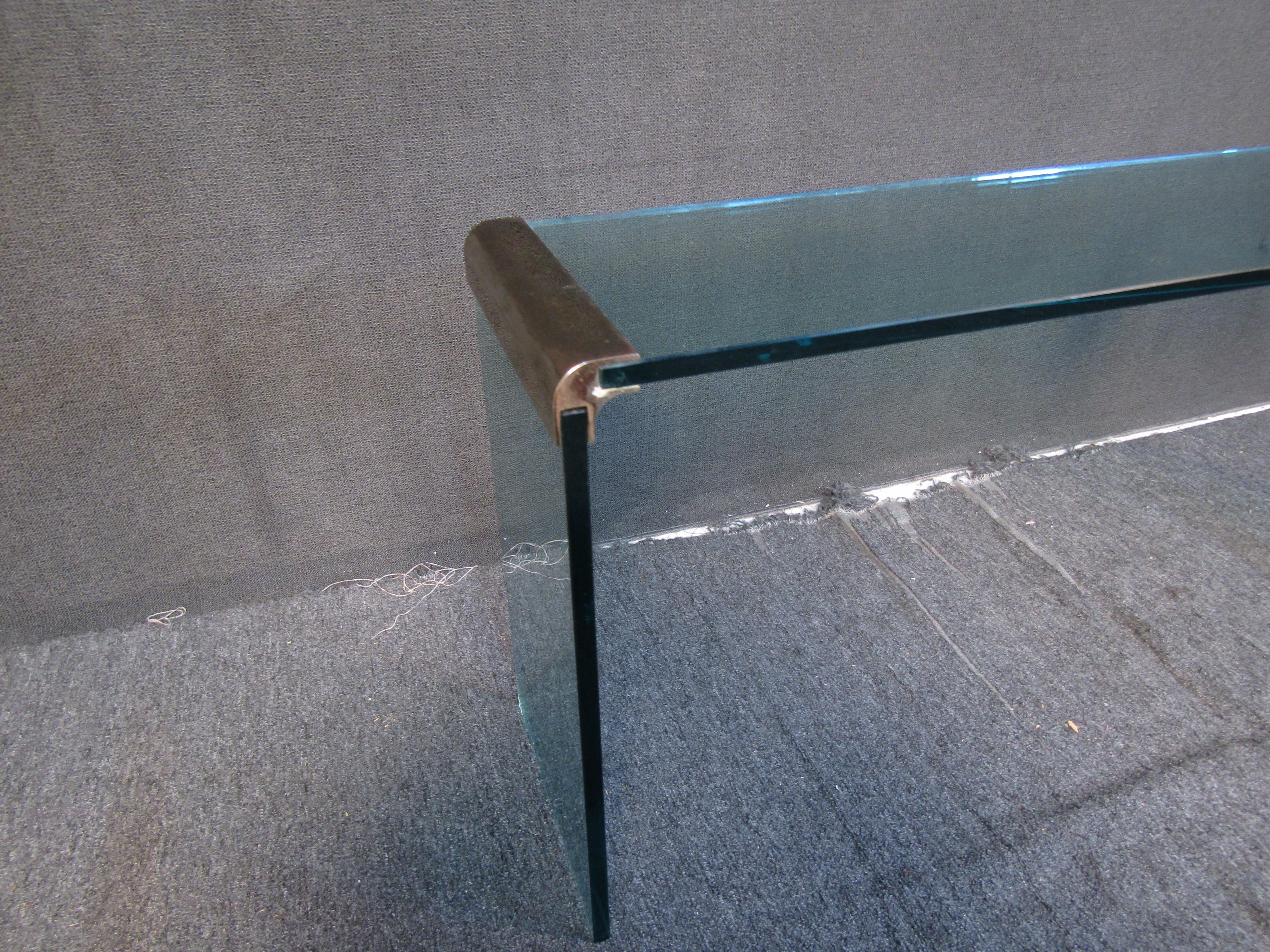 Vintage Glass Console Table by Pace 1