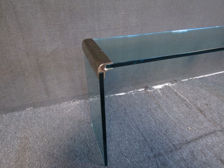 Vintage Glass Console Table by Pace For Sale 1
