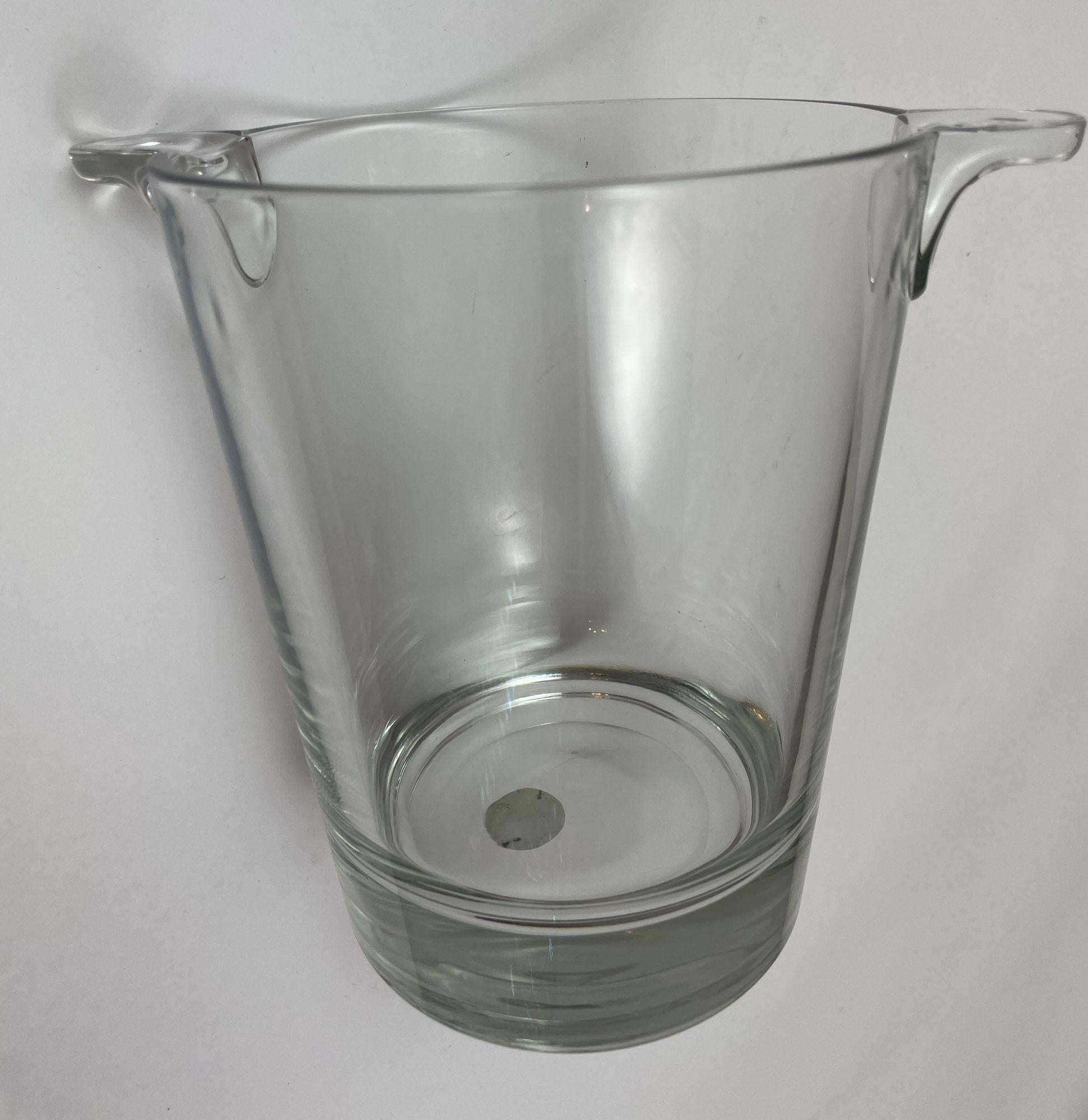 French Vintage Glass Crystal Ice Bucket by Cristal D'Arques France For Sale