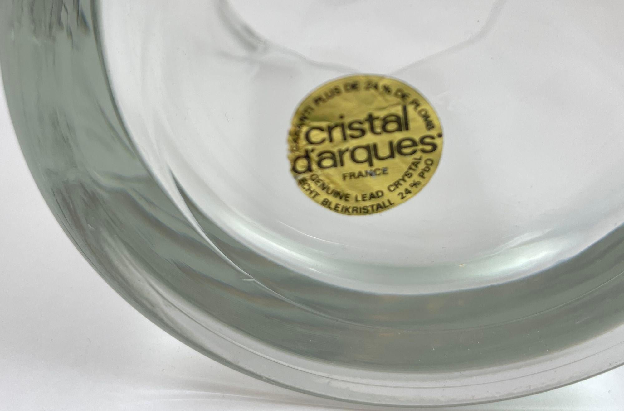 Vintage Glass Crystal Ice Bucket by Cristal D'Arques France For Sale 1