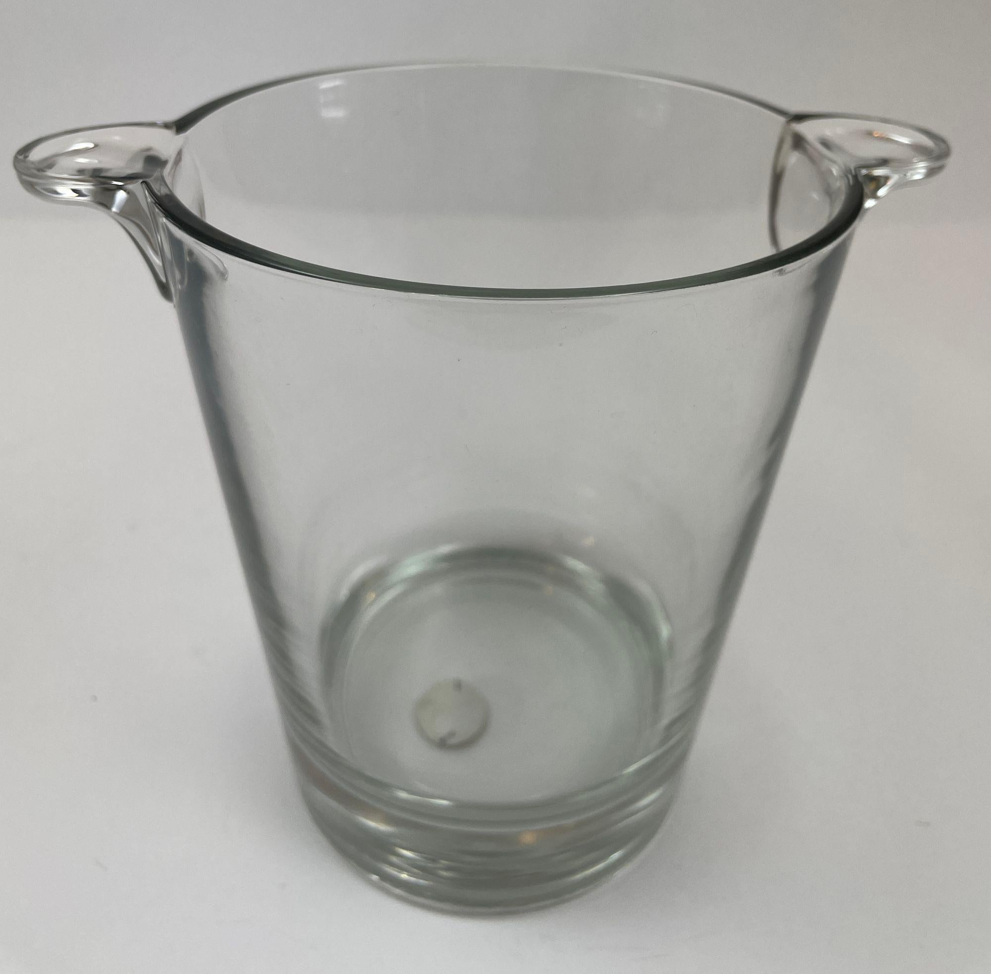 Vintage Glass Crystal Ice Bucket by Cristal D'Arques France For Sale 2