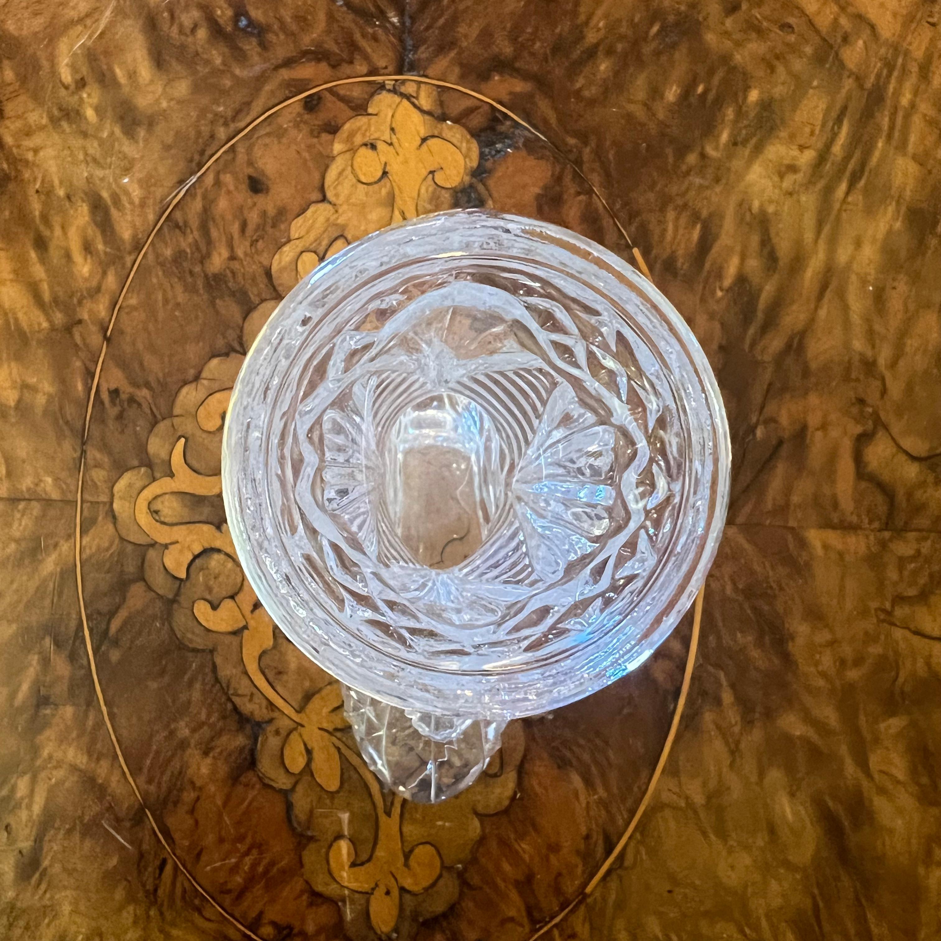 Vintage Glass Cut Shoe Vase For Sale 3