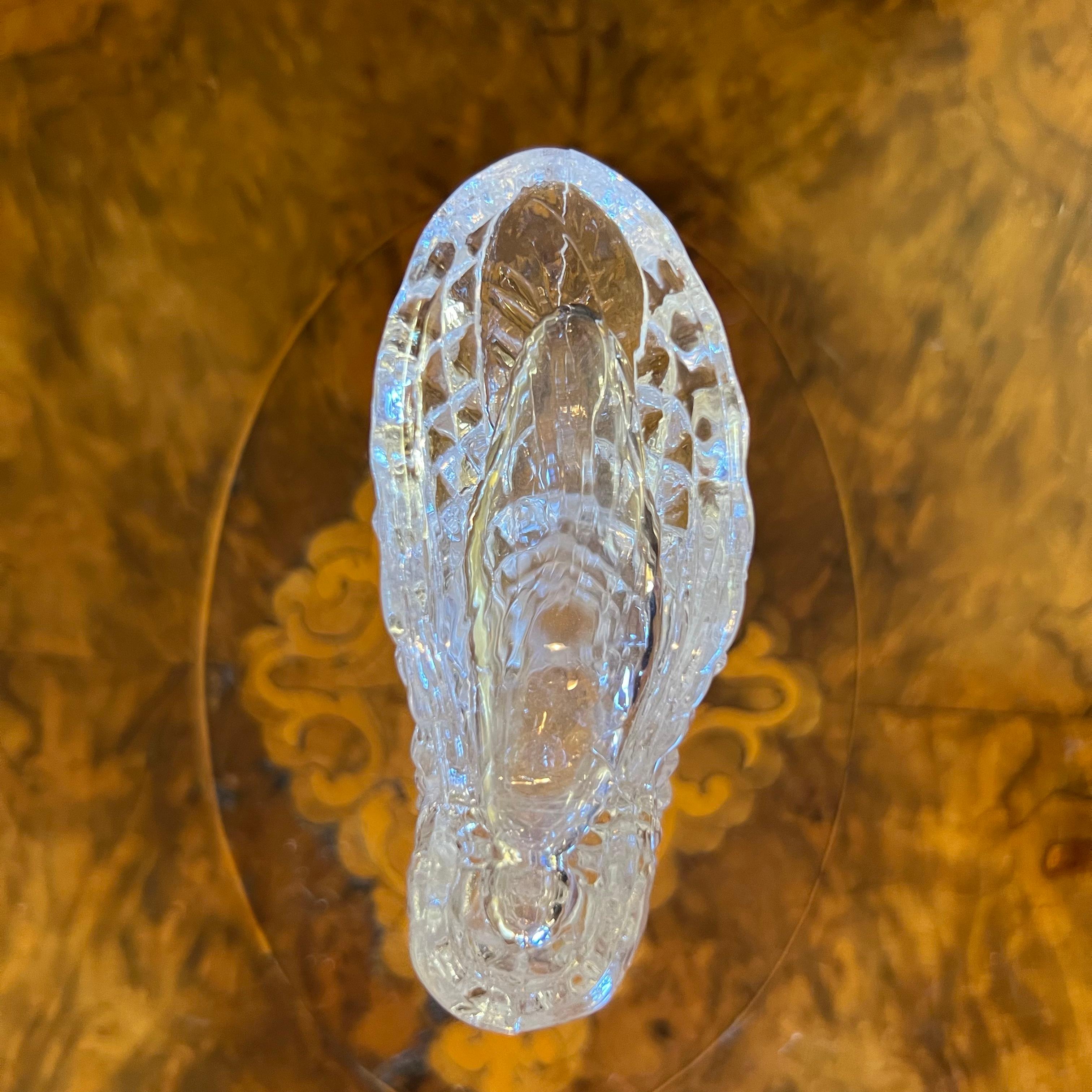 Vintage Glass Cut Shoe Vase For Sale 4