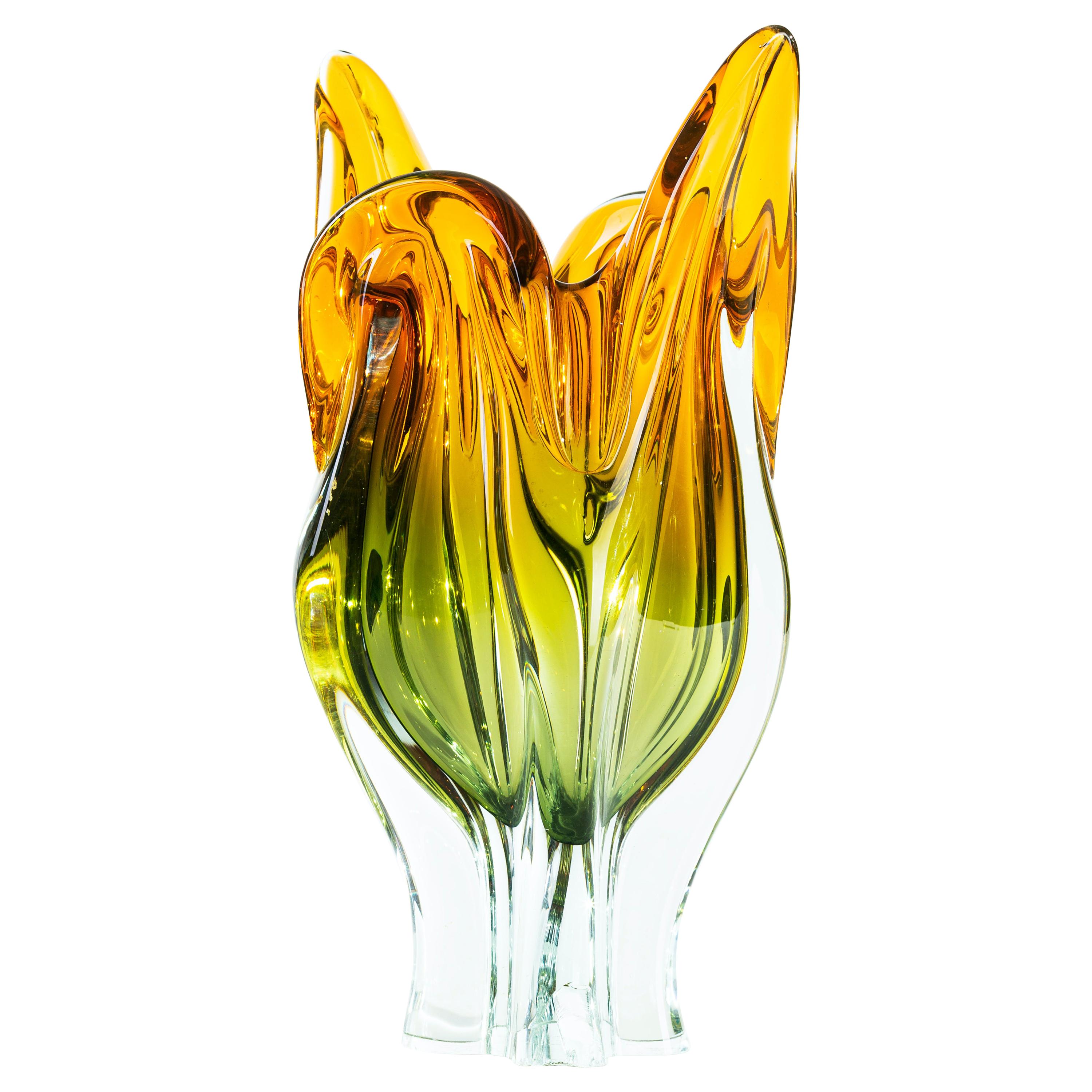Vintage Glass Decorative Vase, Italy, Late 20th Century at 1stDibs