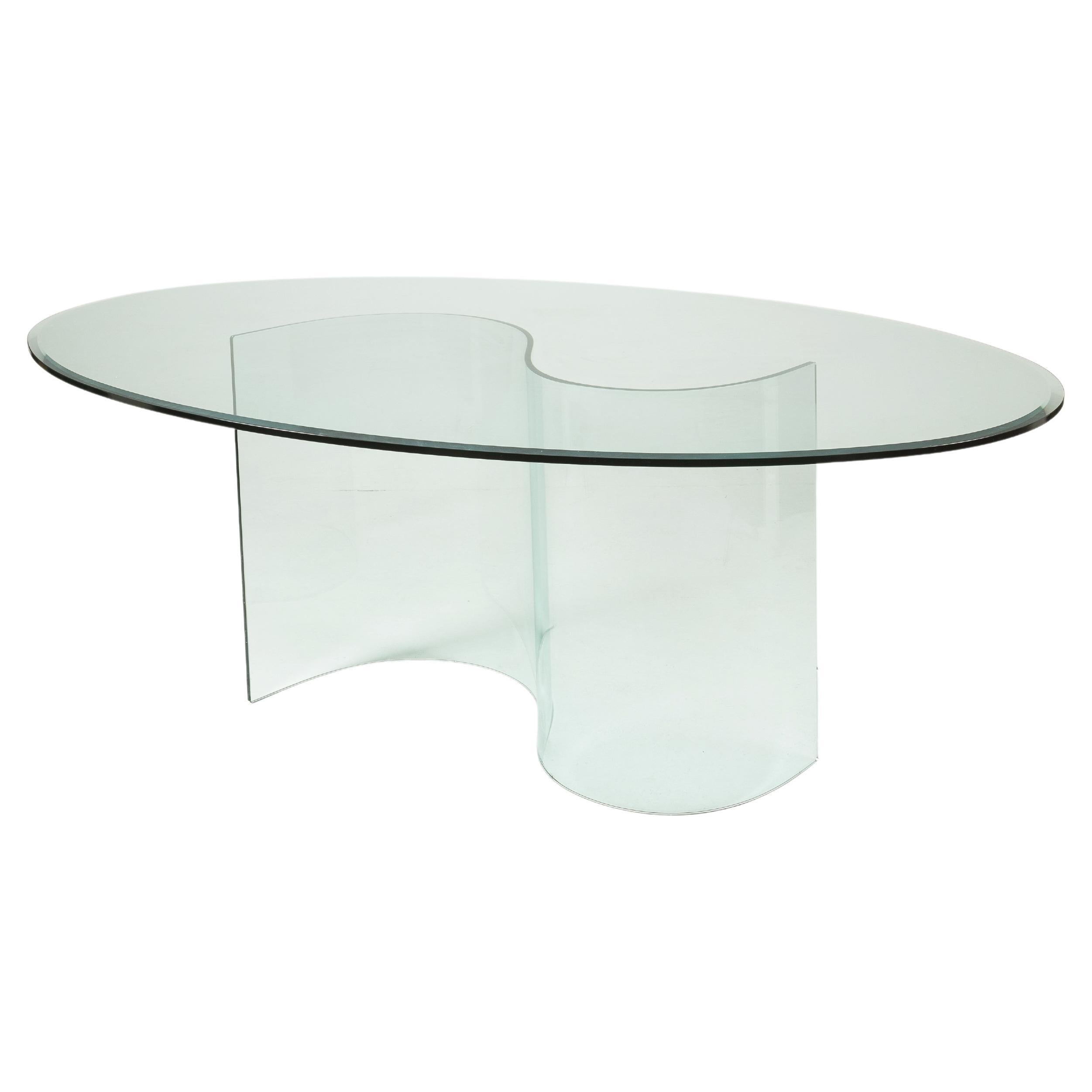 Vintage Glass Dining Table at 1stDibs
